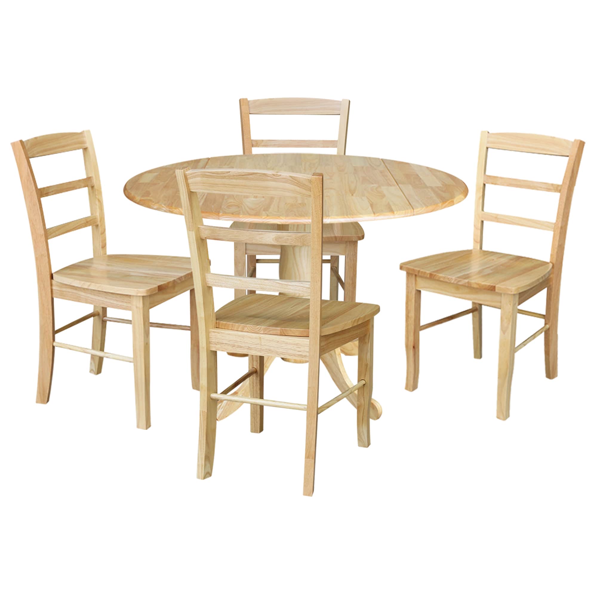 International Concepts K01-42DP-C2-4 Natural Traditional Dining Room Set with Round Table ( Seats 4 )