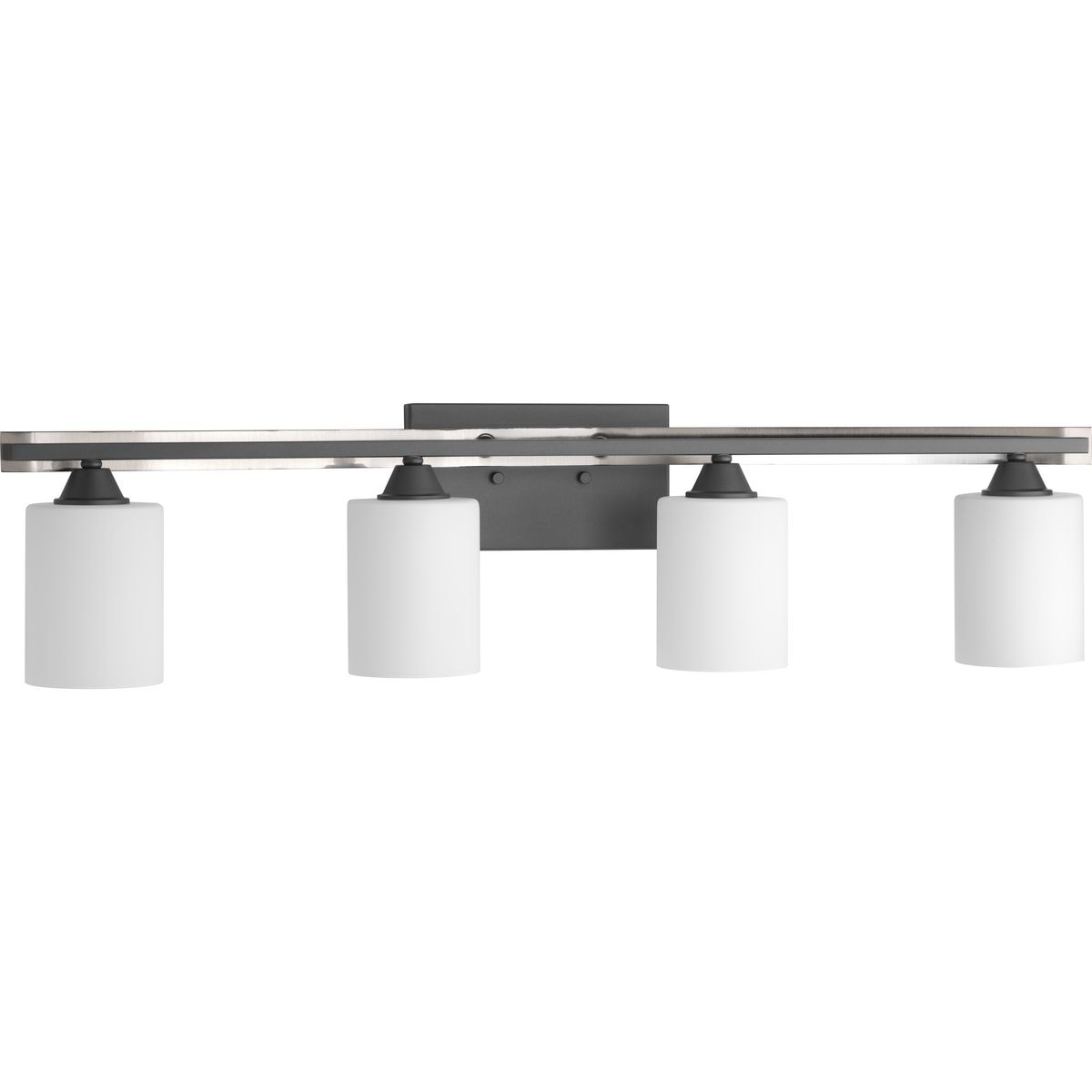 Graphite 4-Light Modern Bath Vanity with Etched Glass Shades