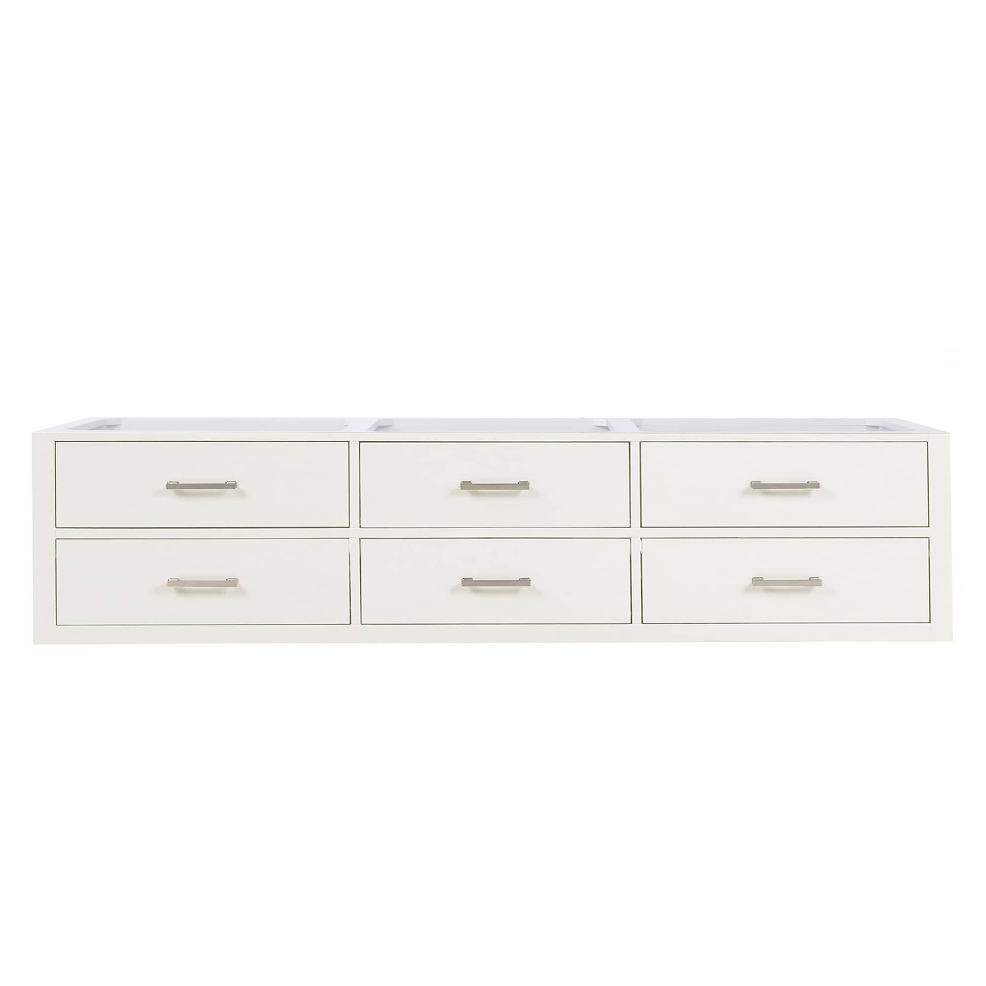 Lexora LVSO80DA000 Southold 80-in White Floating Bathroom Vanity Base Cabinet without Top