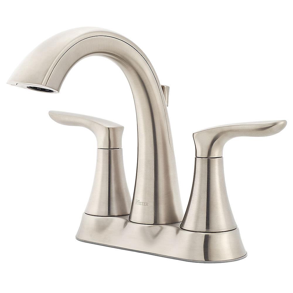 Pfister Weller Brushed Nickel 2-handle 4-in Centerset WaterSense ...