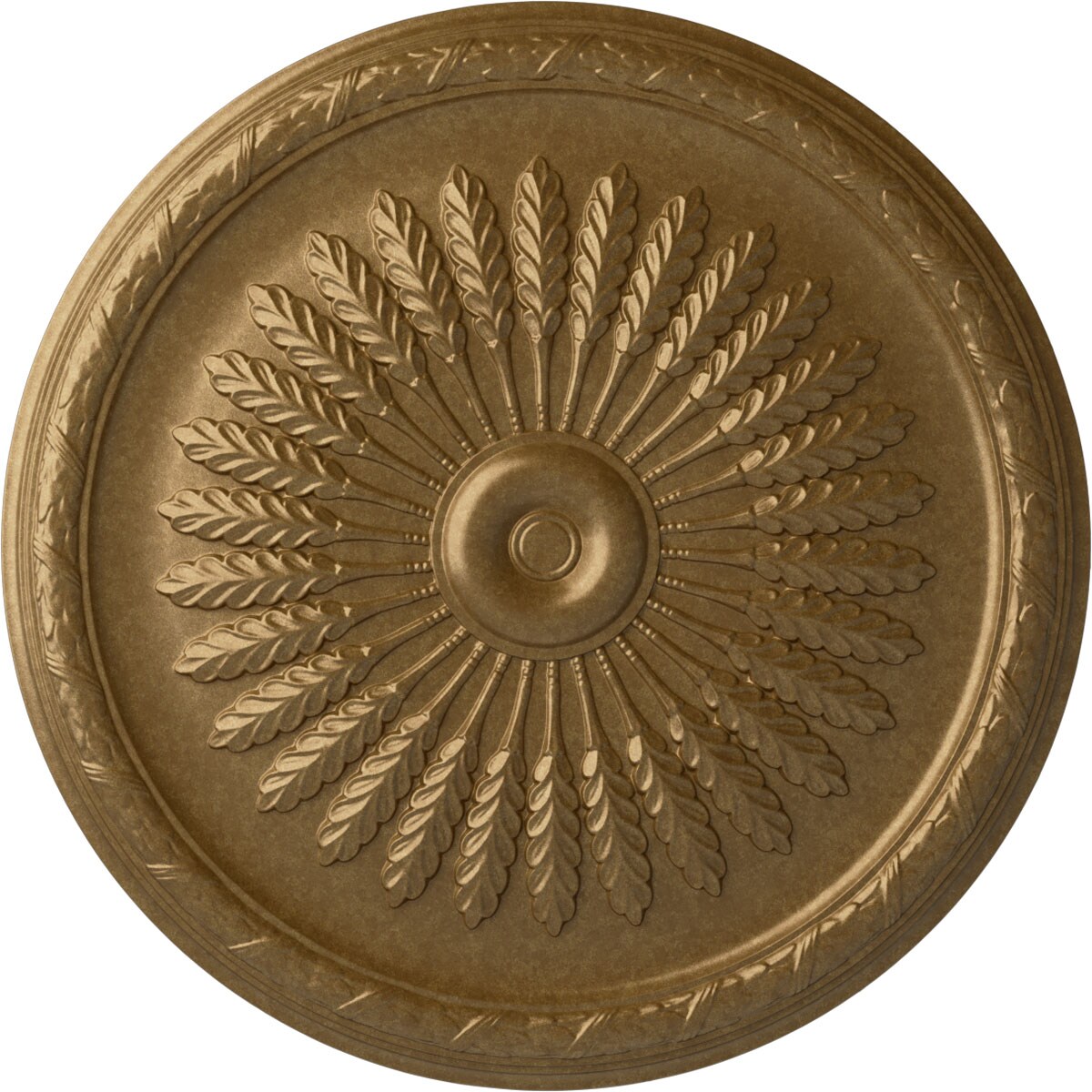 Ekena Millwork CM36JUPAS Juniper 36-in W x 36-in L Painted Pale Gold Polyurethane Whole Ceiling Medallion