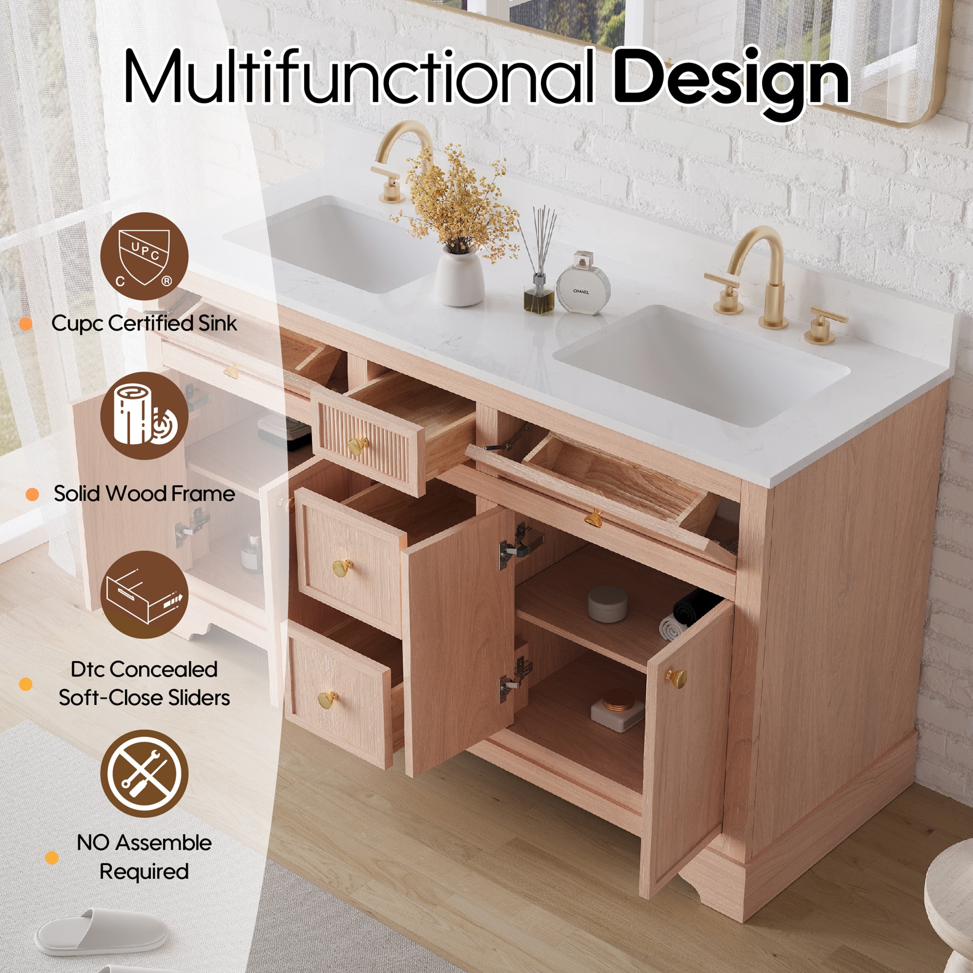 WELLFOR EX-VEBV48GR Bath-Vanity-Combo - View #5