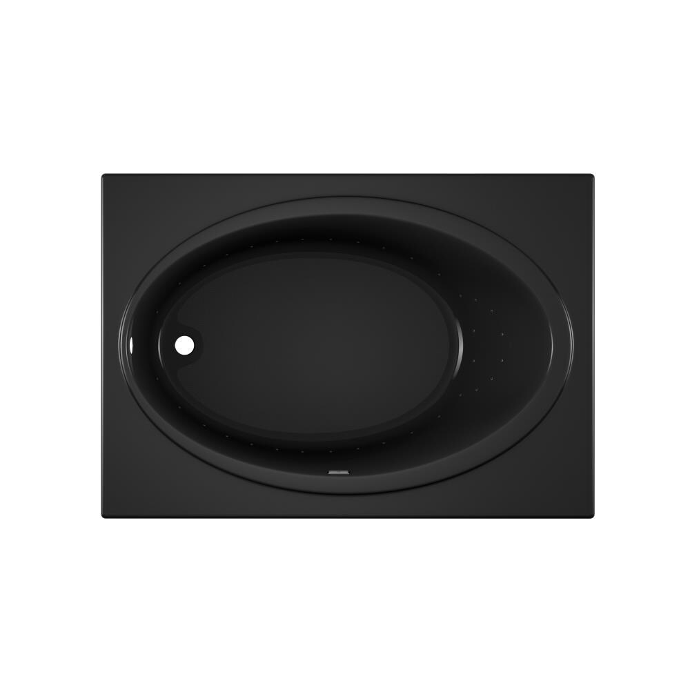 NOVA 60 in. x 42 in. Acrylic Rectangular Drop-in Bathtub in Black