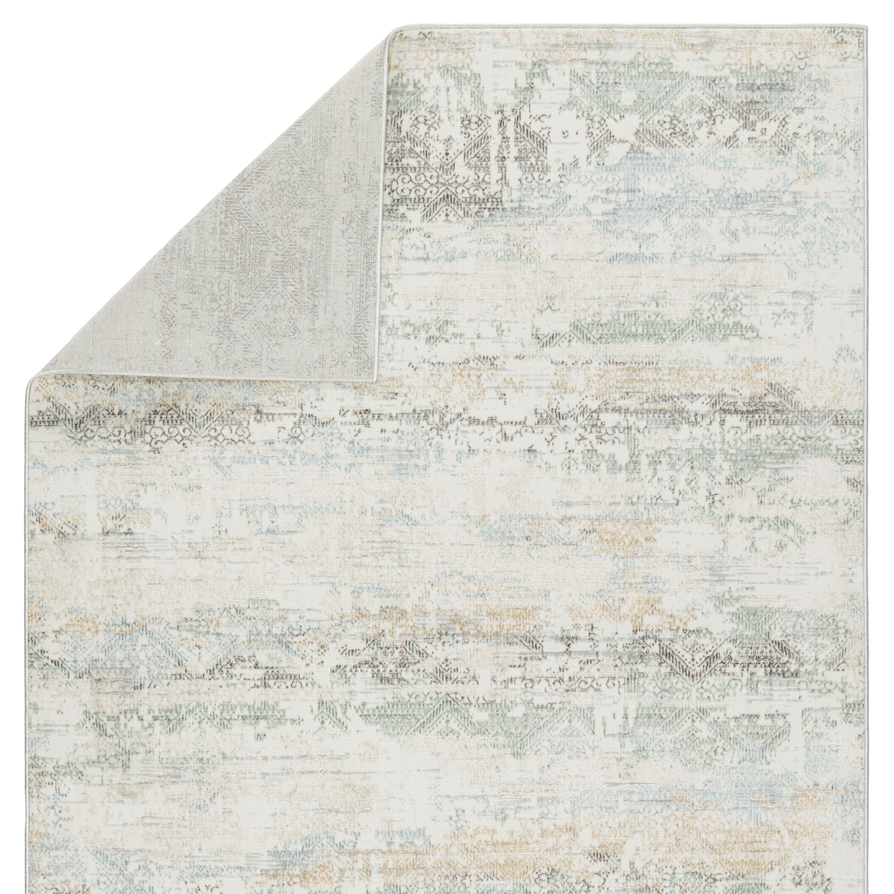 Melo Light Blue Trellis 5'x8' Washable Synthetic Area Rug
