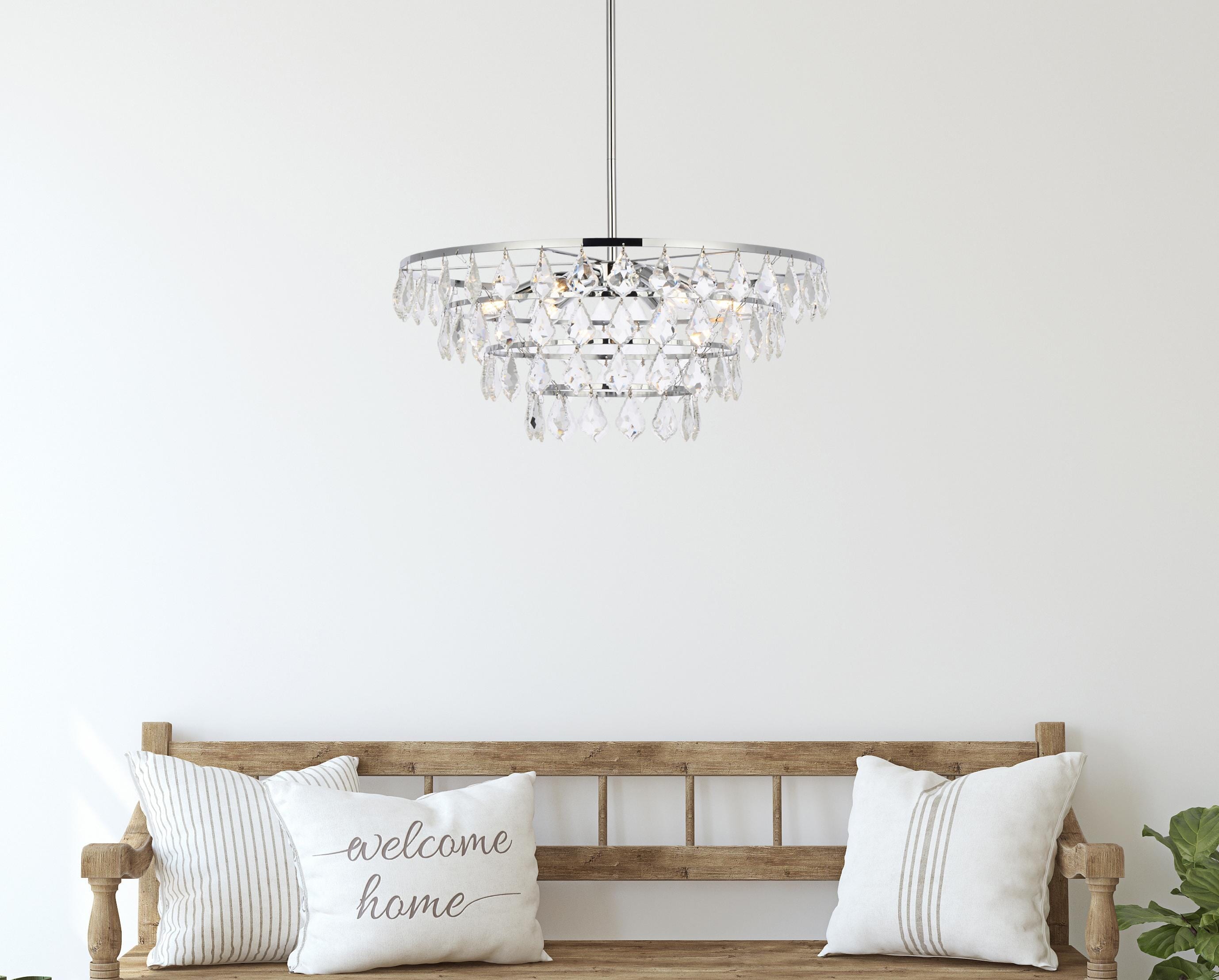 Ella 24'' Chrome Crystal Pendant Light