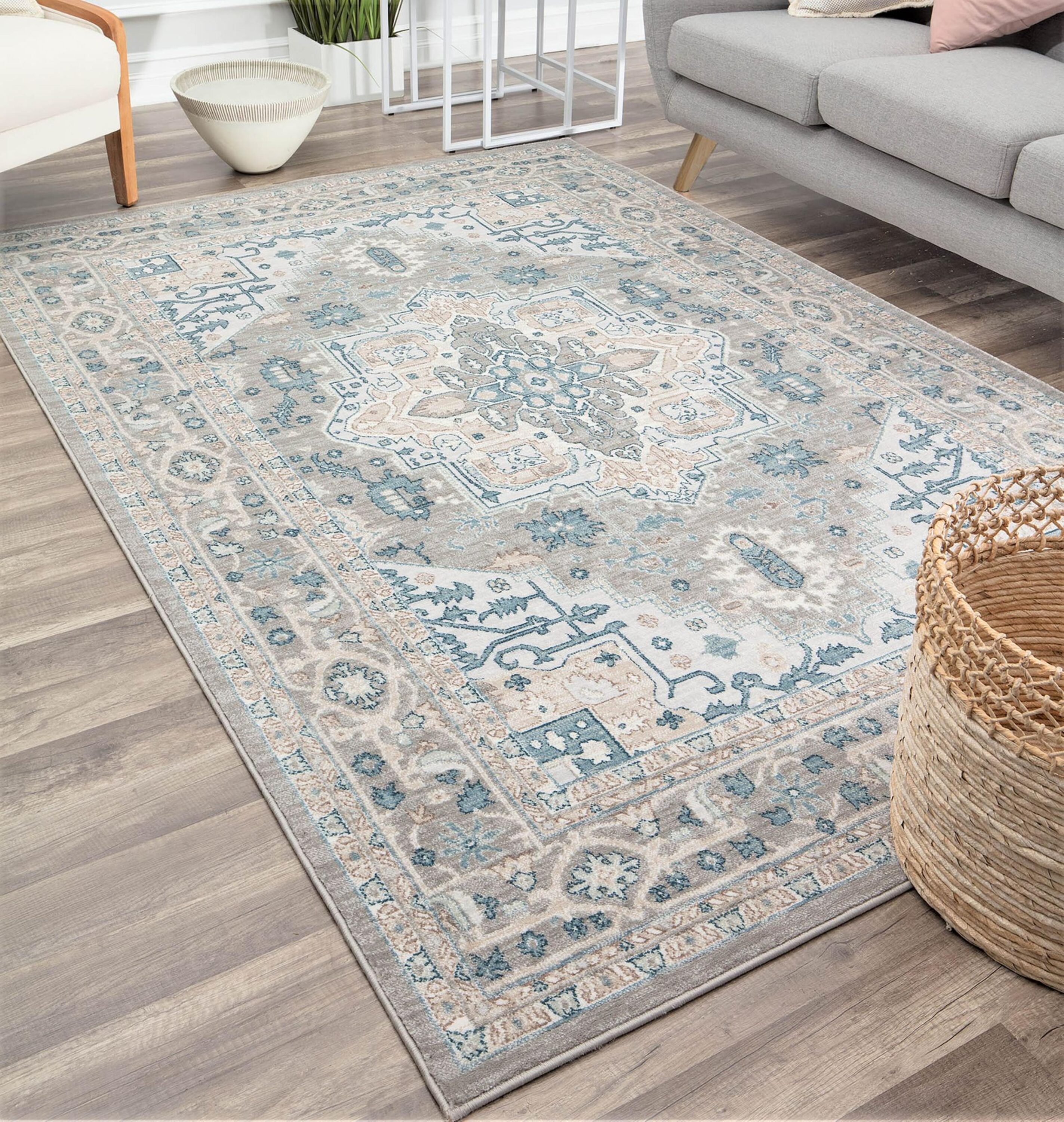 Rugs America 28840 Laurel 5 X 7 (ft) Meadow Clouds Indoor Medallion Area Rug