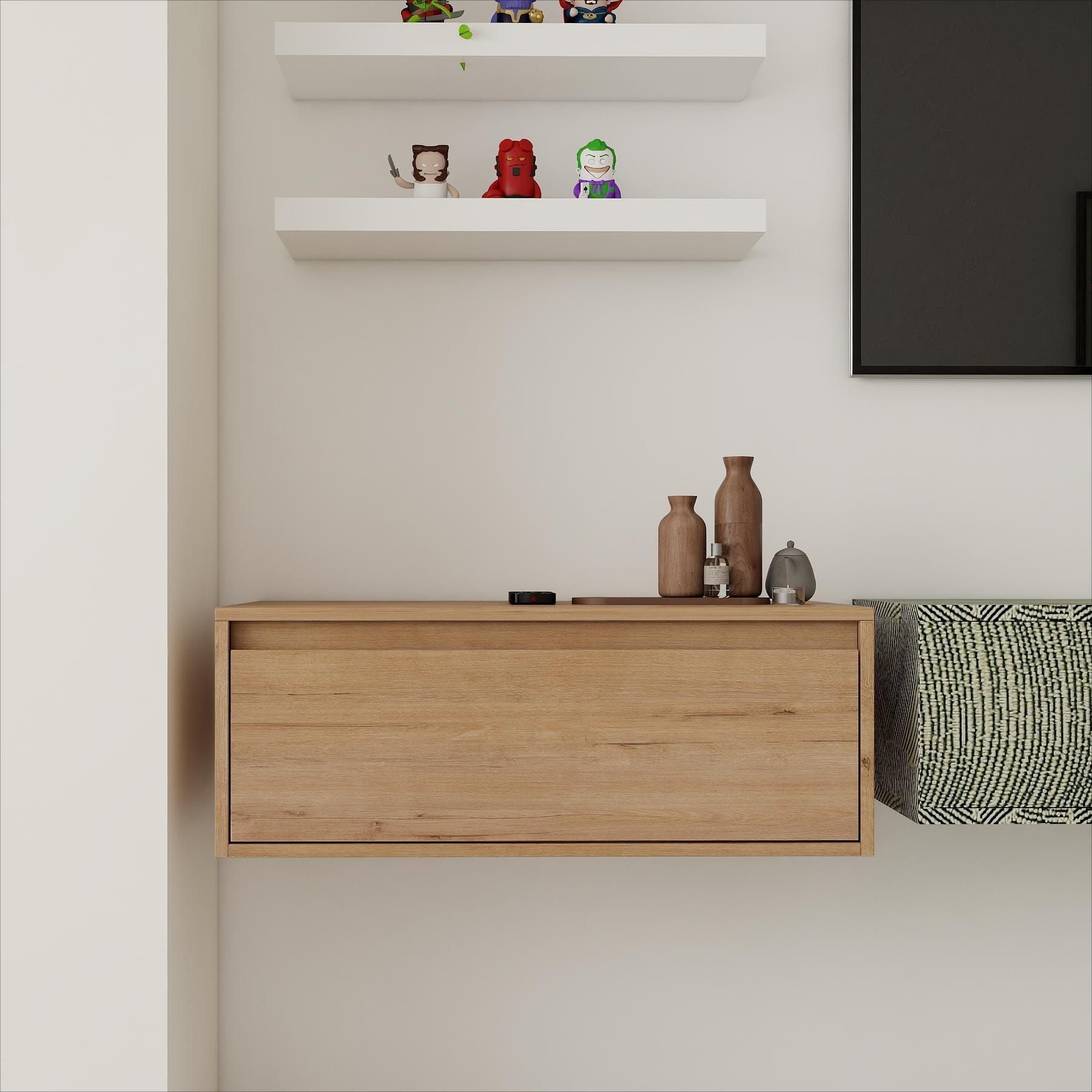 30in Bathroom Cabinet Soft Close Drawer Float Mounting Design (Only Vanity Without Sink)