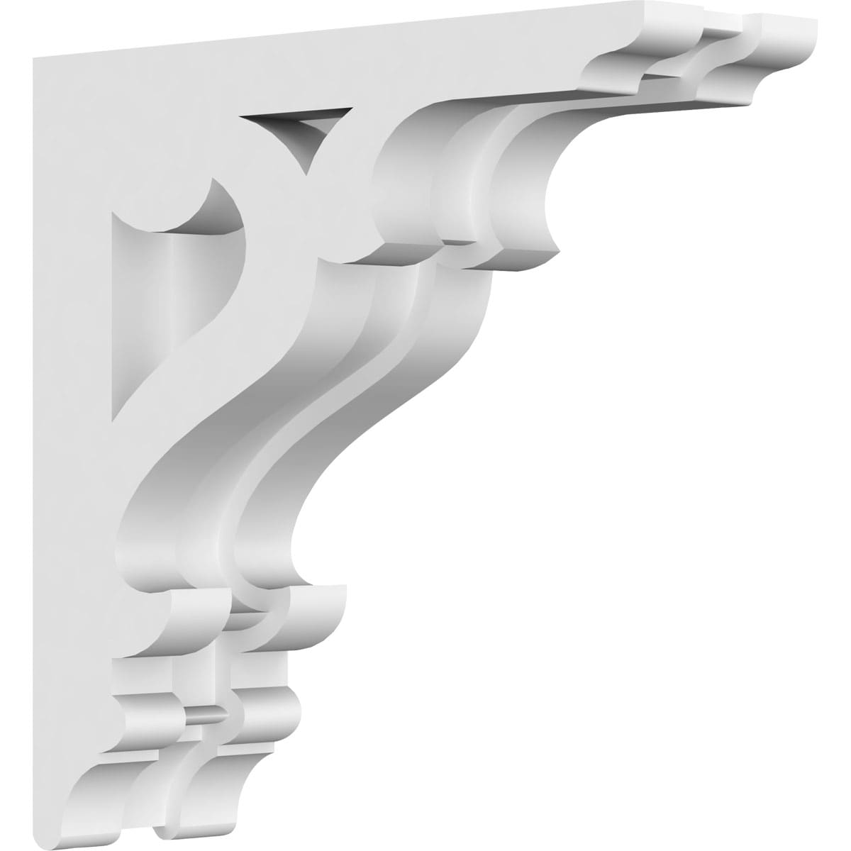 Ekena Millwork CORP01X06X06BR 1.875-in x 6-in x 6-in Brontes Unfinished White PVC Paintable Corbel