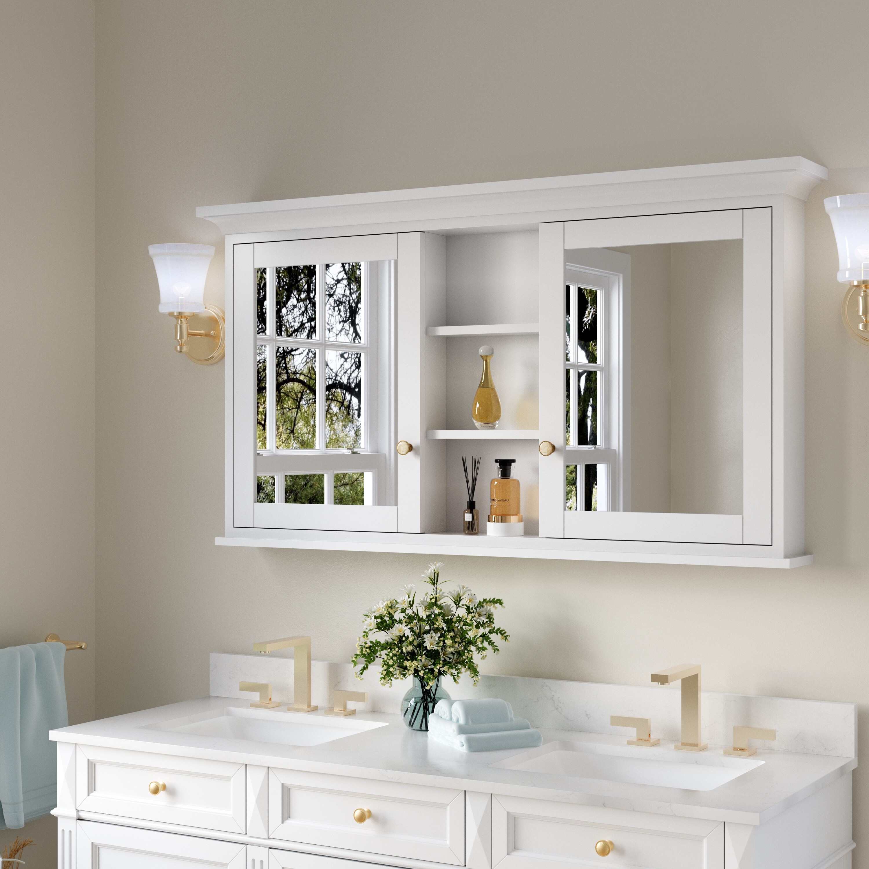 WELLFOR UCS-5530MC-WT Bathroom-Wall-Cabinets - View #7