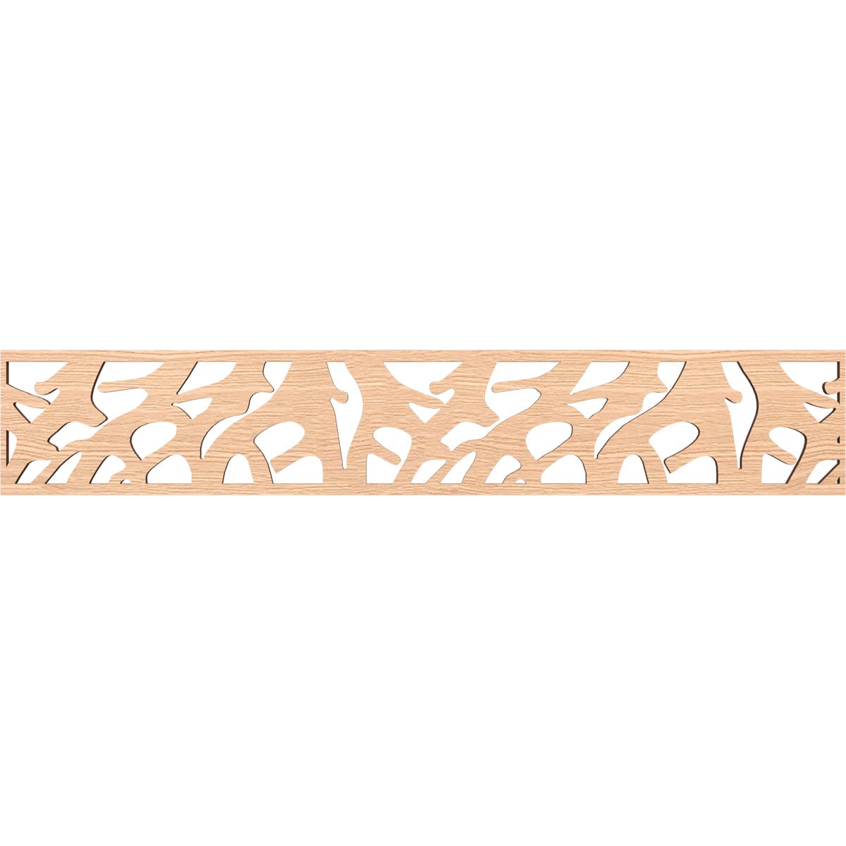 Ekena Millwork MLDB08X46MATRO Manton Fretwork Flat Trim 8-in x 3.89-ft Red Oak Brown Unfinished 2157107 Pierced Wall Panel Moulding