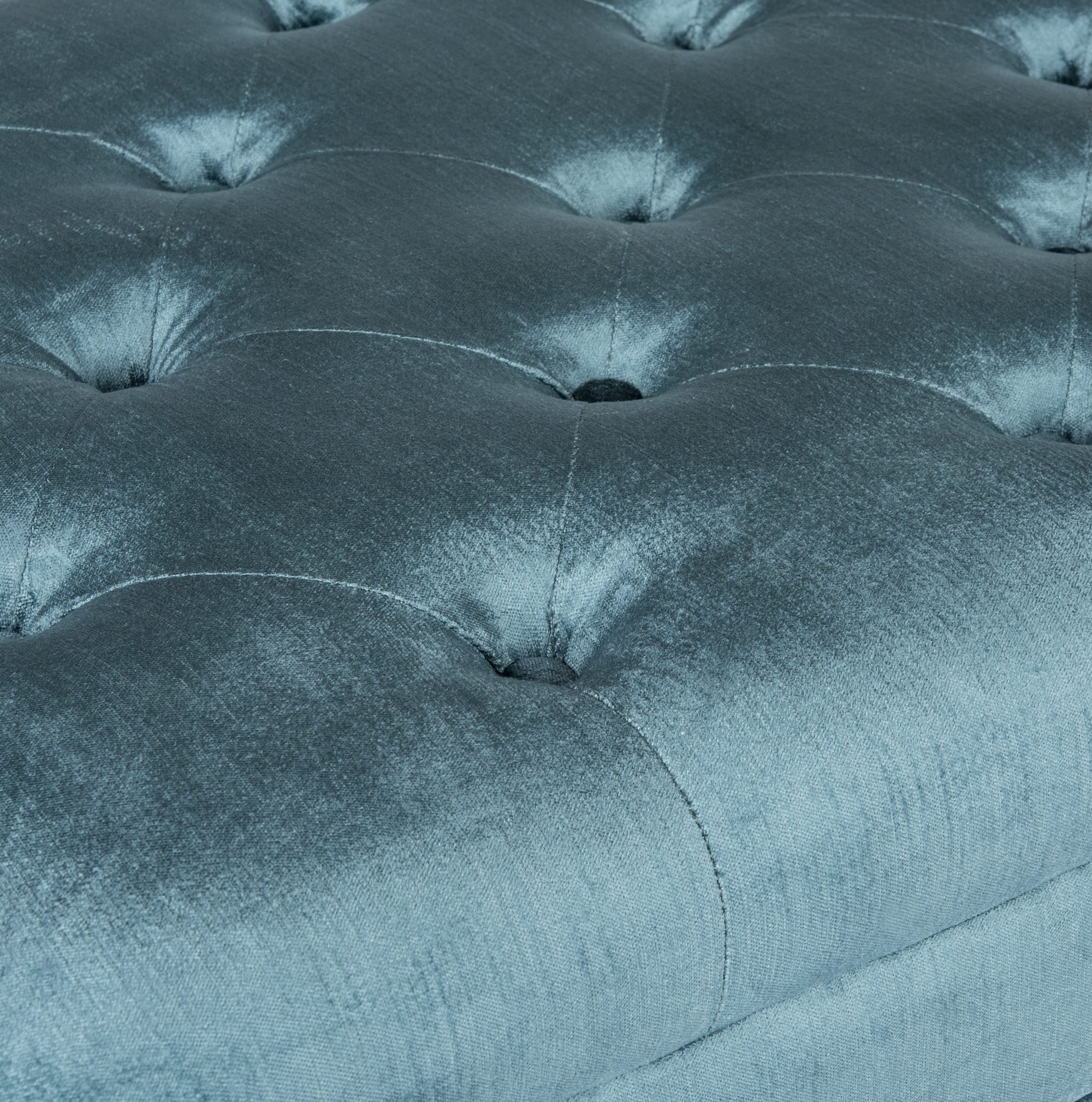 Abrosia Cyan Transitional 63'' Tufted Bedroom Bench with Acrylic Legs