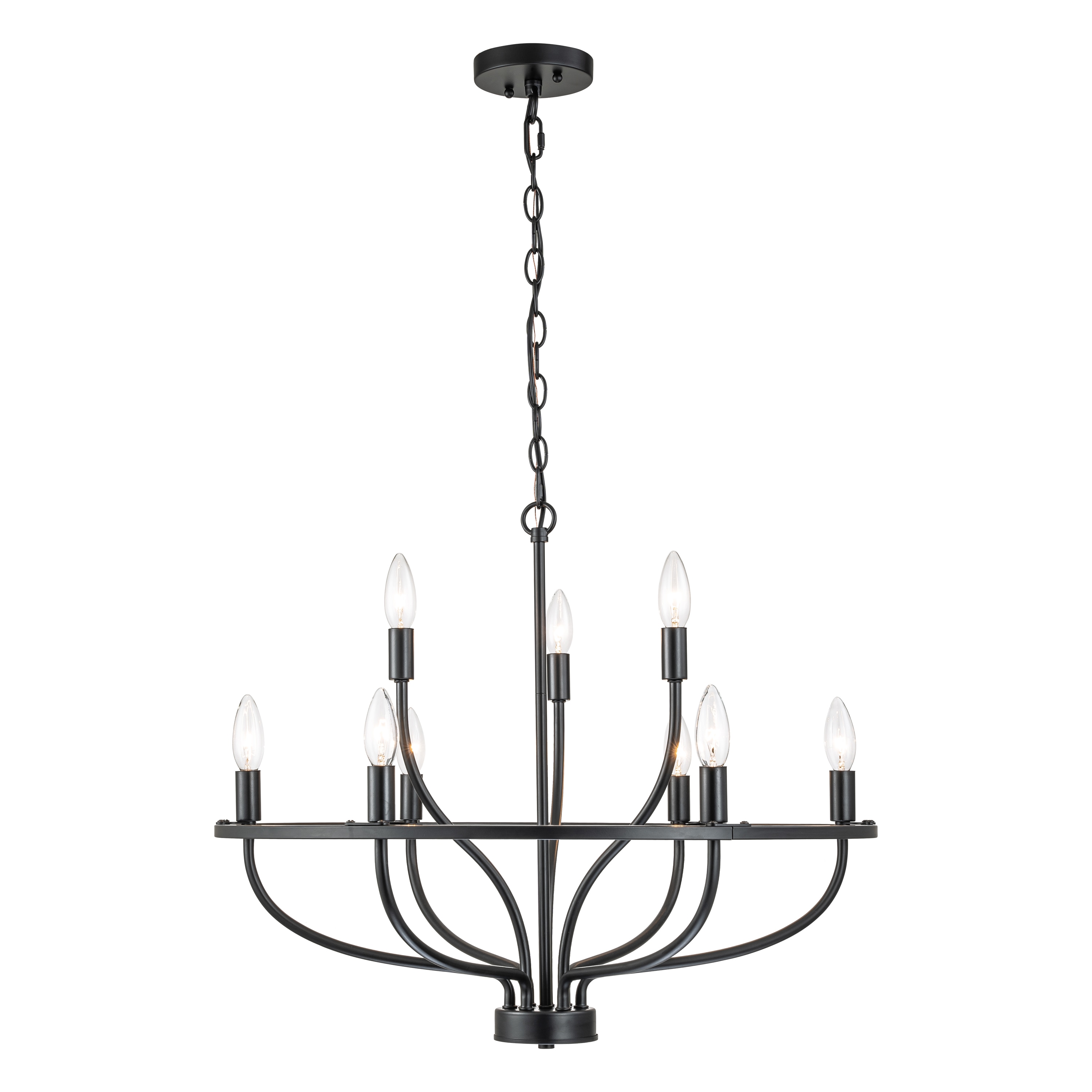 C Cattleya LCA2466-H 9 -Light Black Modern/contemporary For Use in Bedrooms, Dining Rooms, Foyers, Kitchens, Living Rooms Chandelier