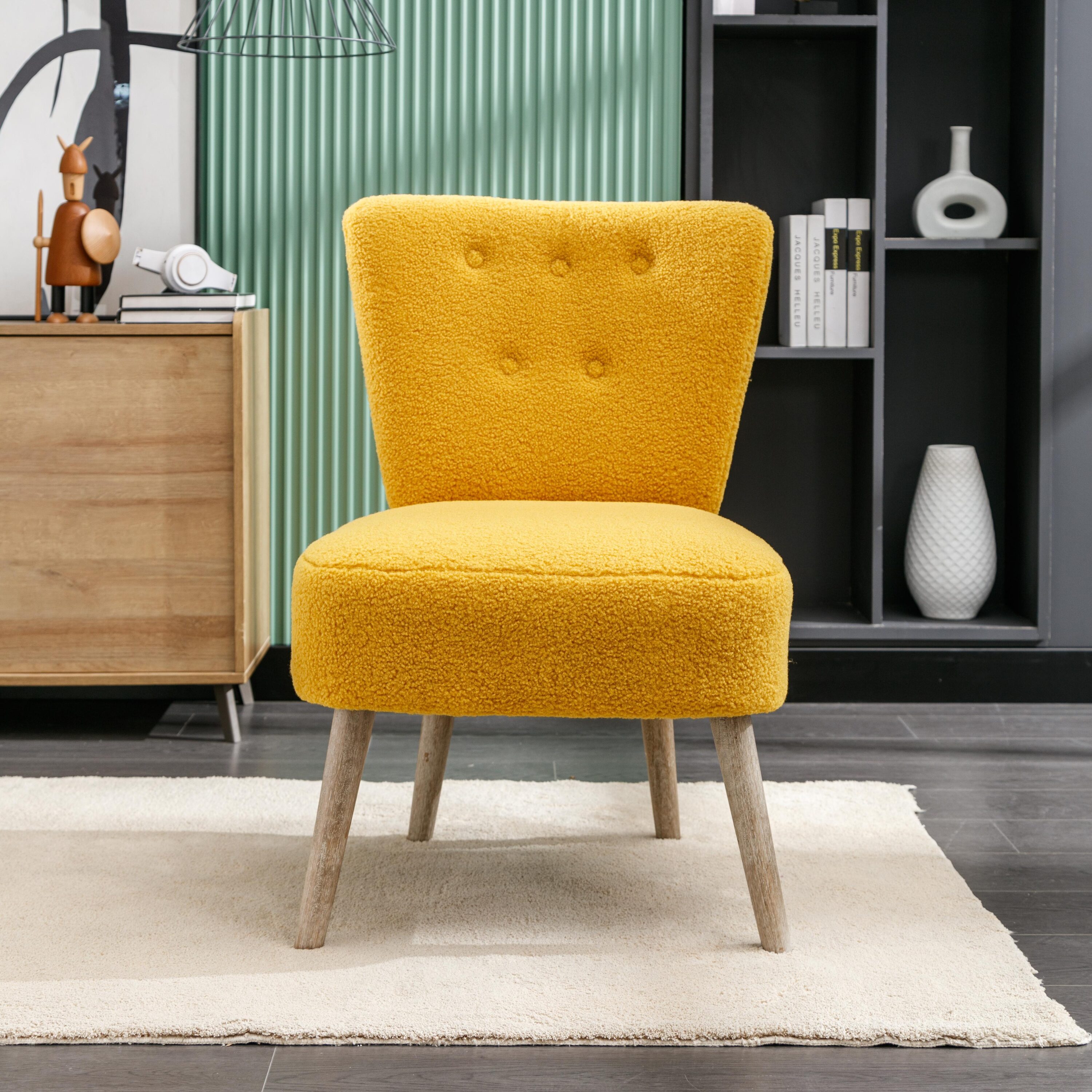 Yellow velvet cocktail chair hot sale