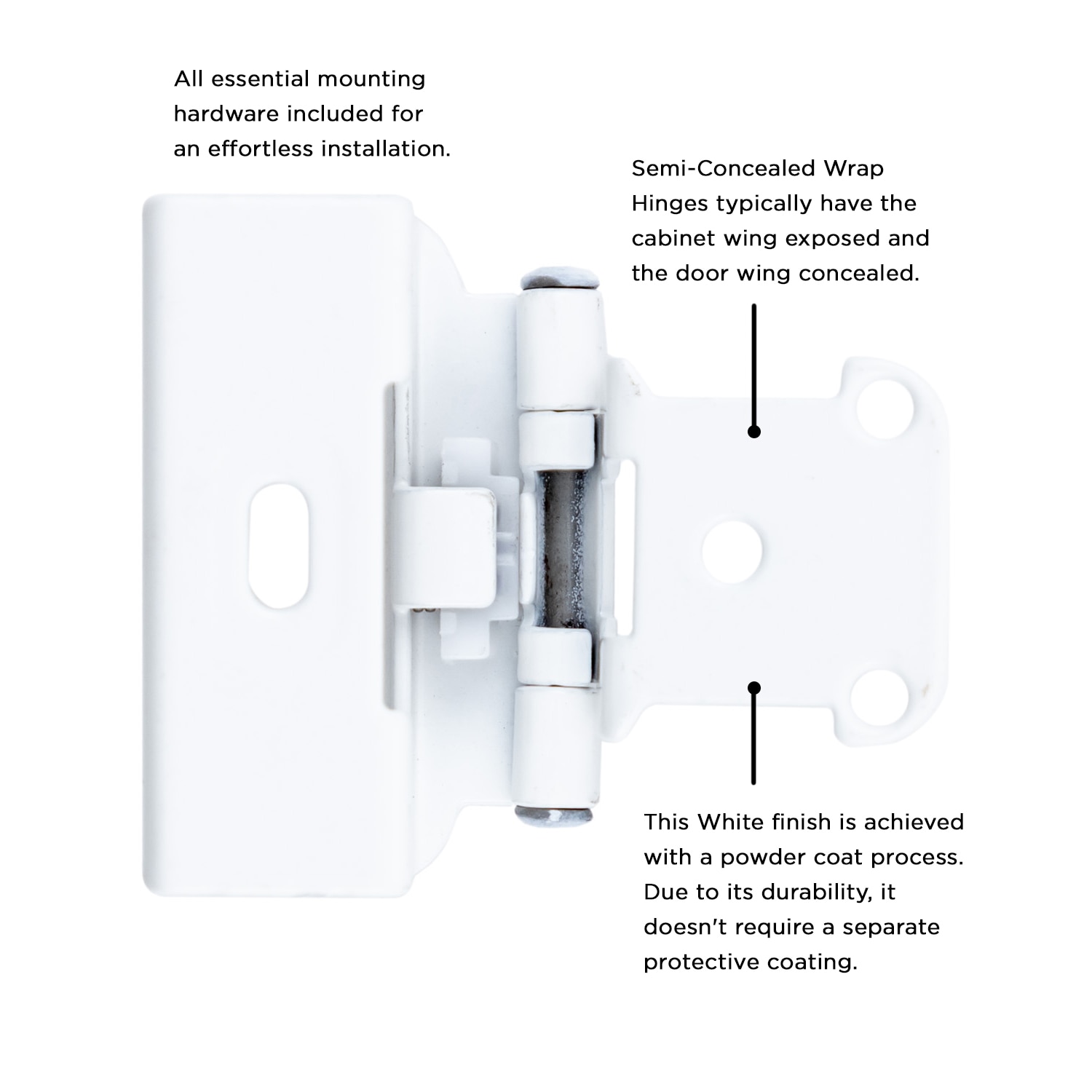 Hickory Hardware P5710F-W2-25B Cabinet-Hinges - View #4