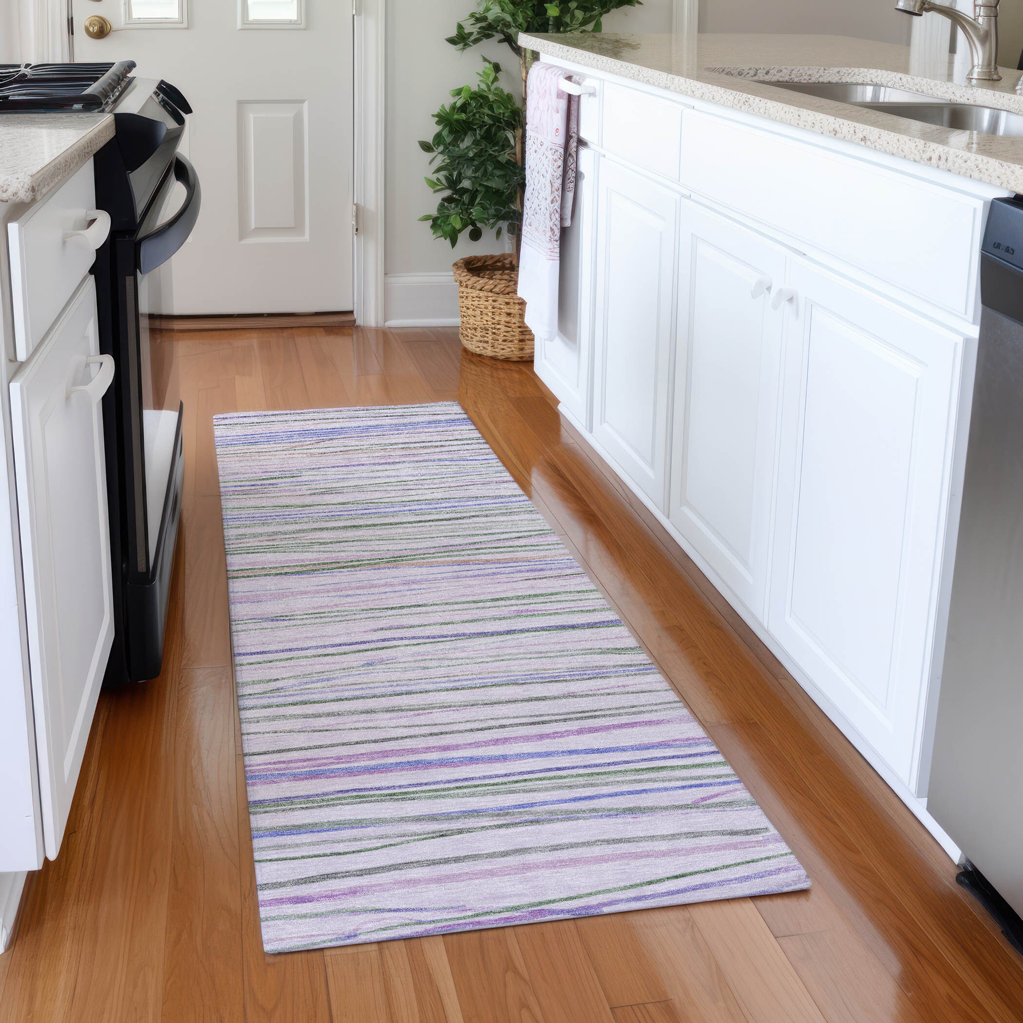 Addison Rugs ACN1605LV2X8 Chantille ACN1605LV 2 x 7 (ft) Polyester Lavender Rectangular Indoor/Outdoor Geometric Machine washable Runner rug