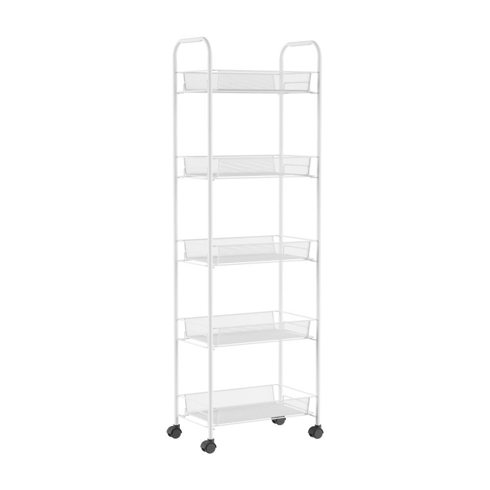 KPX Slim Rolling Storage Cart Kitchen Small Shelves Organizer with