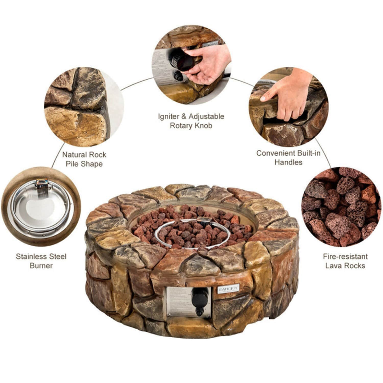 Dimakai DK-OP3610CF Outdoor-Gas-Firepits - View #7