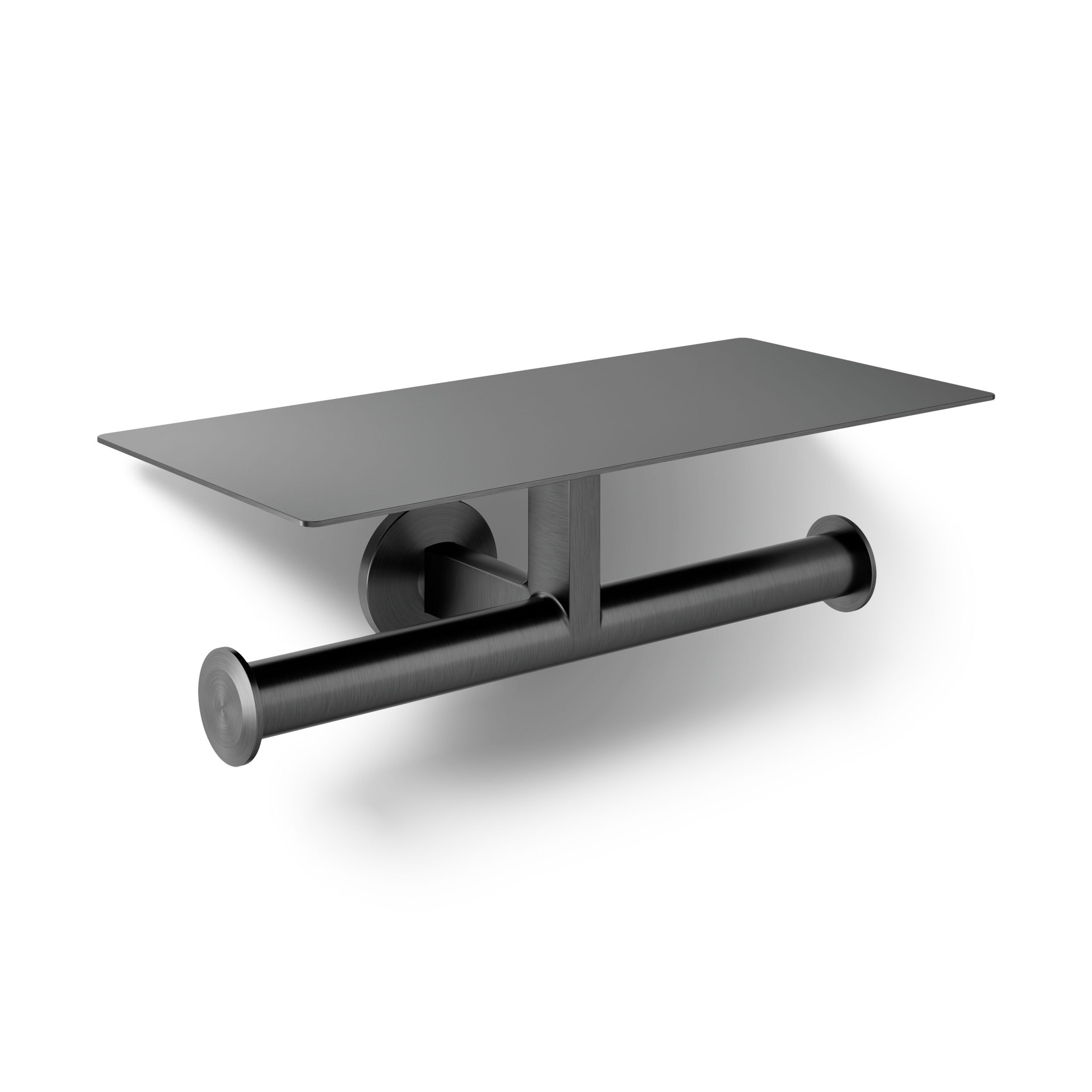 KOHLER Components Brushed Graphite Recessed Double post Toilet Paper Holder 2 -Rolls