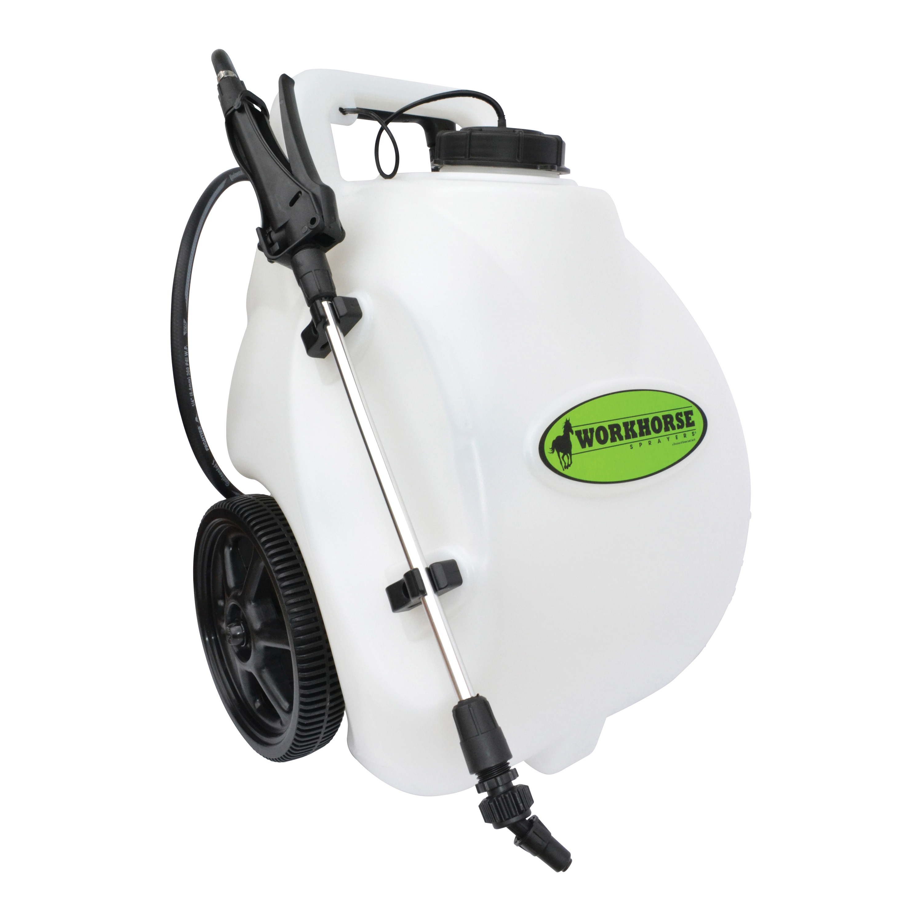 Workhorse Sprayers G23-LG05SSG2 5-Gallon 12-volt Battery Operated Rubber Hose Push Sprayer with Adjustable Spray