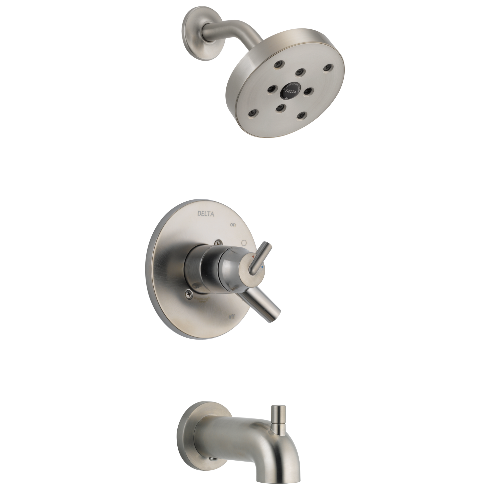 Delta T17459-SS Trinsic Stainless 2-handle Single function 5.4-Inches Round Bathtub and shower Faucet