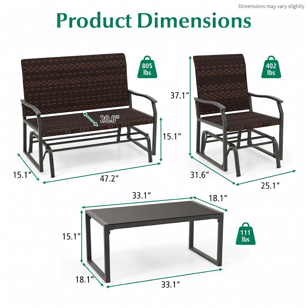 Choco Moon WYC-WQ33746-LS Patio-Conversation-Sets - View #3