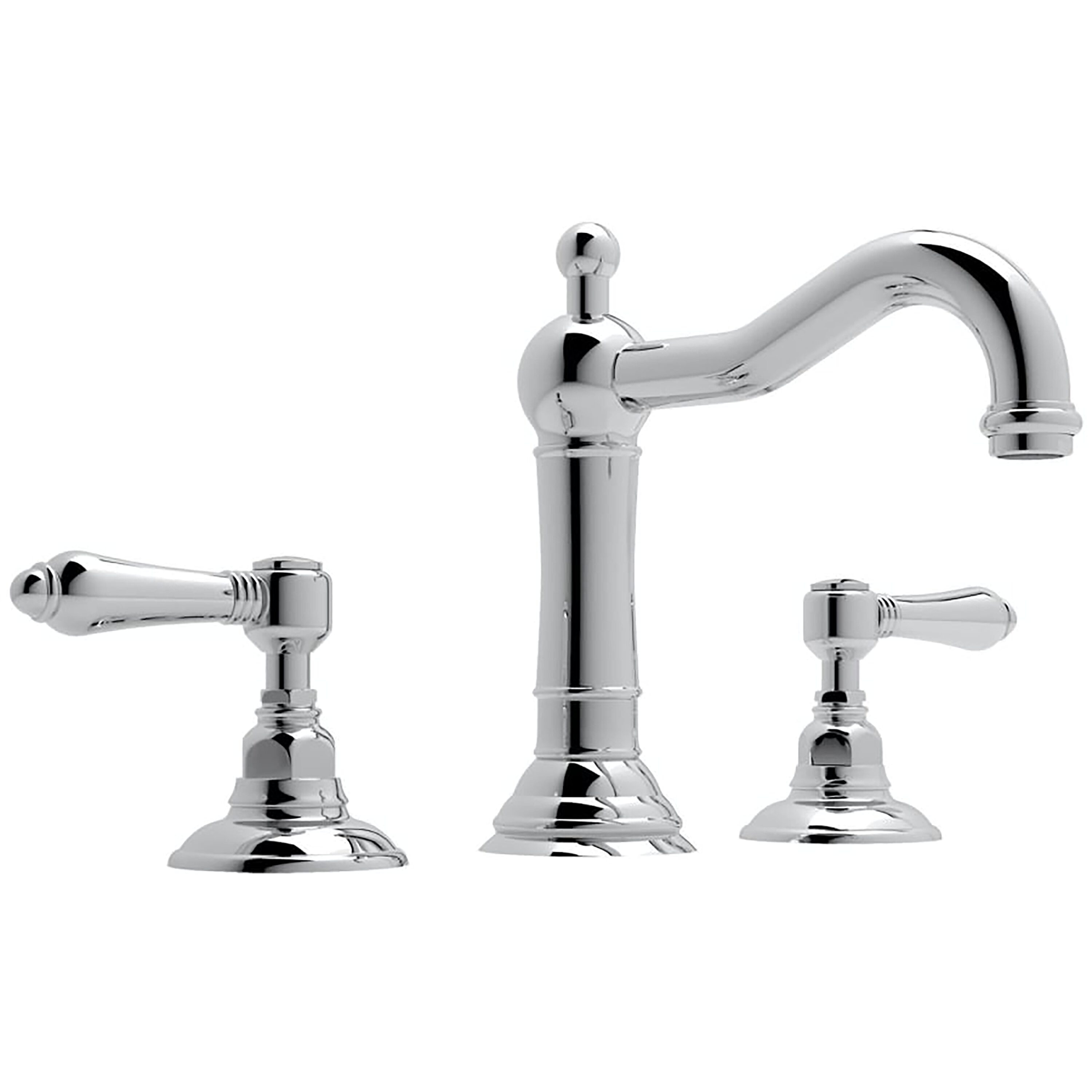 Polished Nickel Widespread Brass Bathroom Faucet with Porcelain Handles