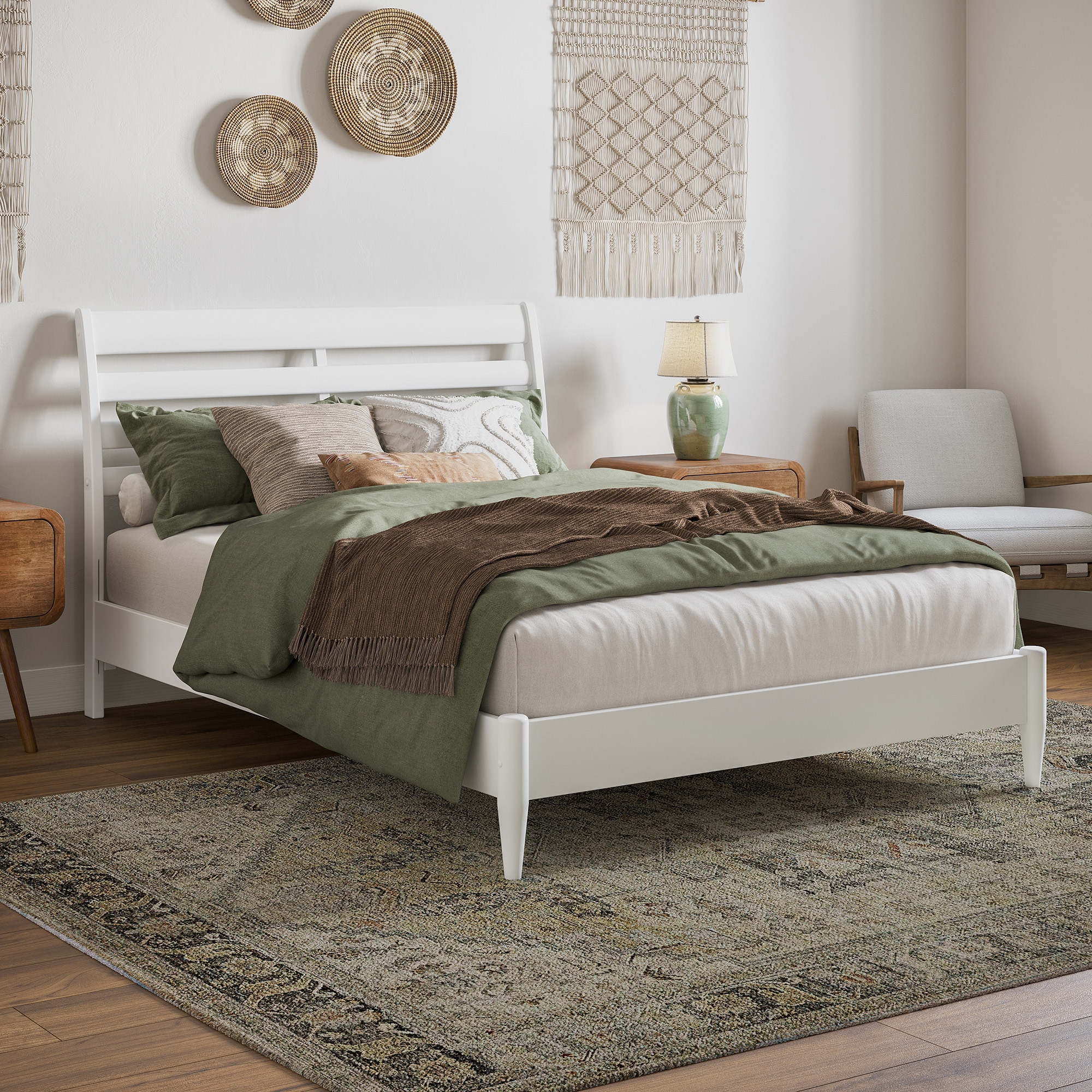 AFI AR9778032 Savannah White Full Wood Low-profile Bed