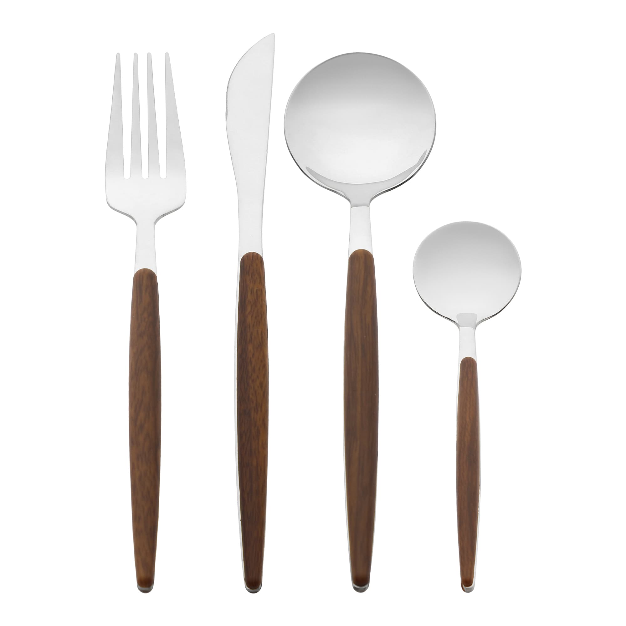 Unique Bargains 4pcs Flatware Set Stainless Steel Silverware Cutlery Set with Spoons and Forks Set Serving Utensils Set for Tableware Silver #S25121901UX6670