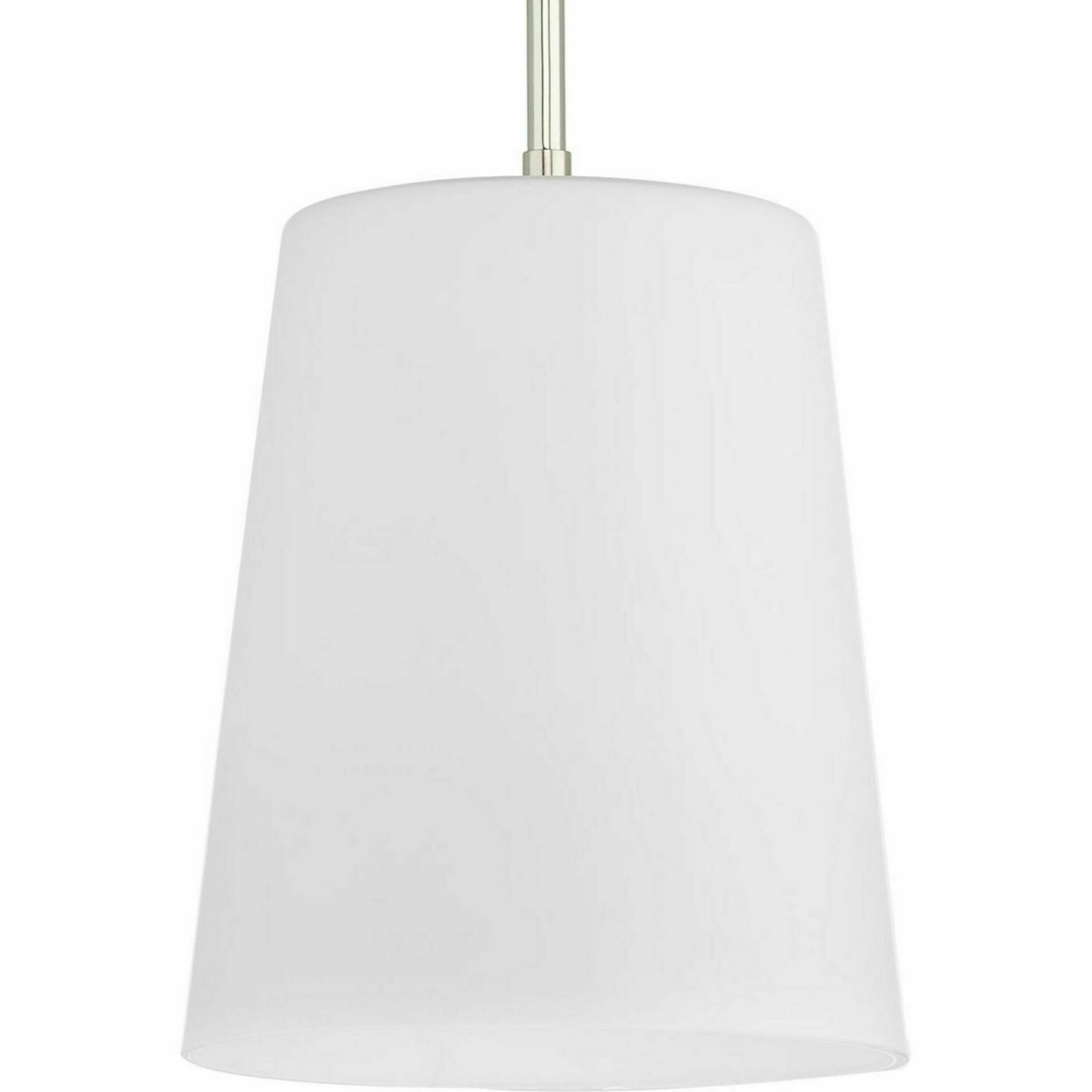 Progress Lighting P500429-104 Clarion Polished Nickel Transitional Opal glass Bell Small Hanging Pendant light