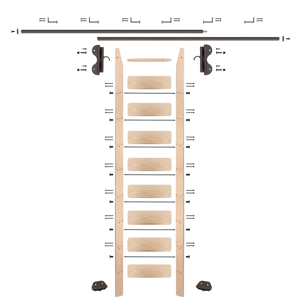 Quiet Glide QG.330-9MA-12-H.07 8.92-ft Unfinished Maple Library Ladder