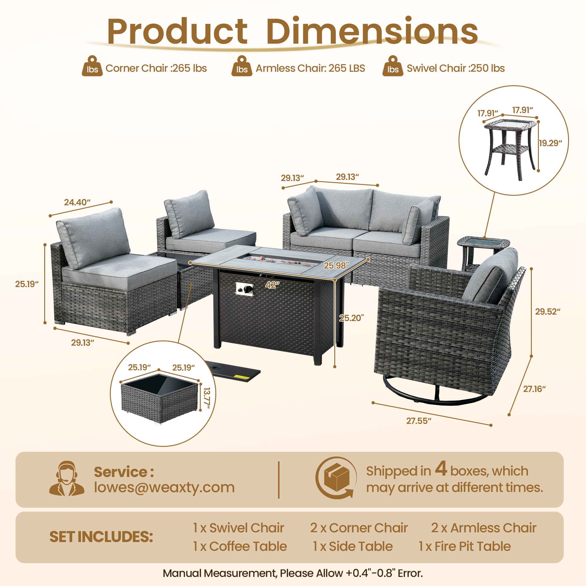 weaxty DCFP03RRSGRS208 Patio-Conversation-Sets - View #7