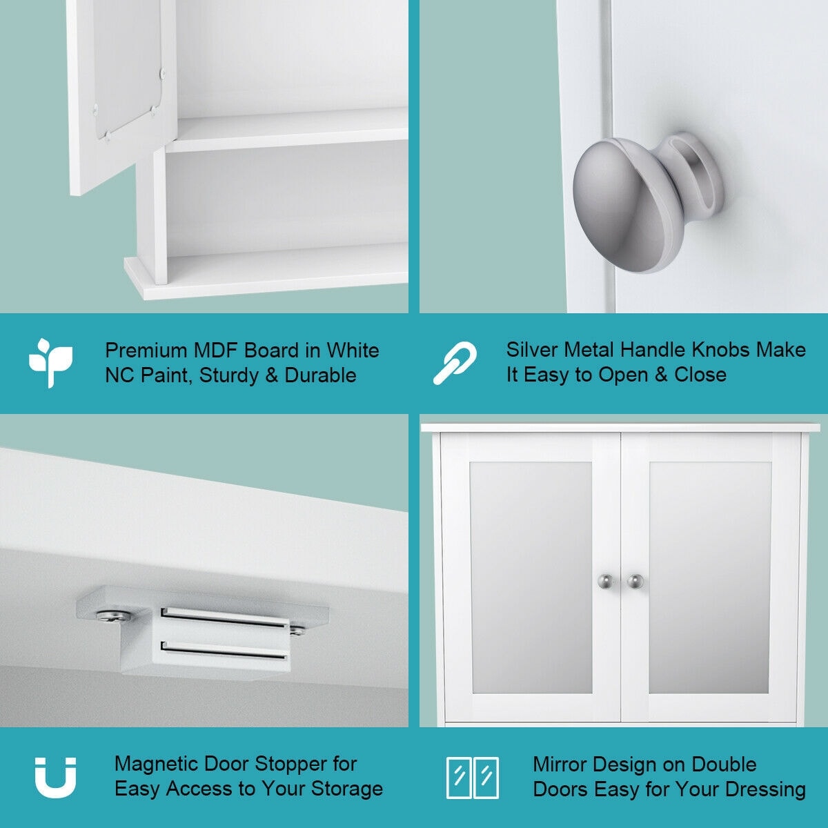WELLFOR BA-HGY-7396WH Bathroom-Medicine-Cabinets - View #10