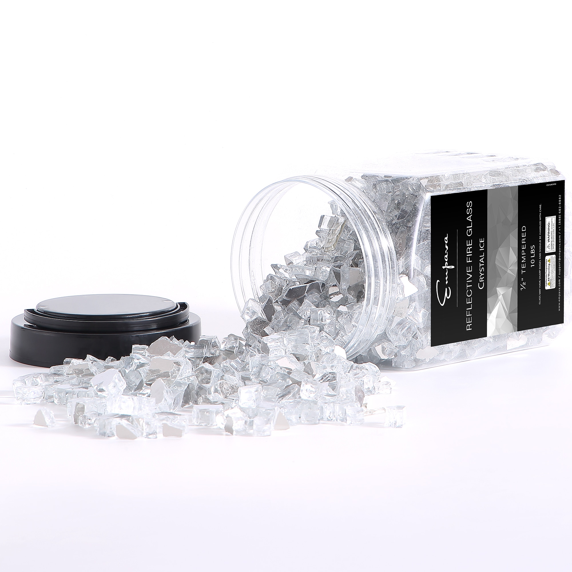 Empava 10 lbs Crystal Ice Reflective Tempered Fire Glass