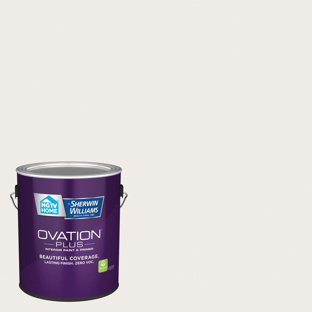 HGTV HOME by Sherwin-Williams 7006-4-2557216 Ovation Plus Eggshell Bistro White 7006-4 Latex Interior Paint Paint + Primer ( 1-gallon )