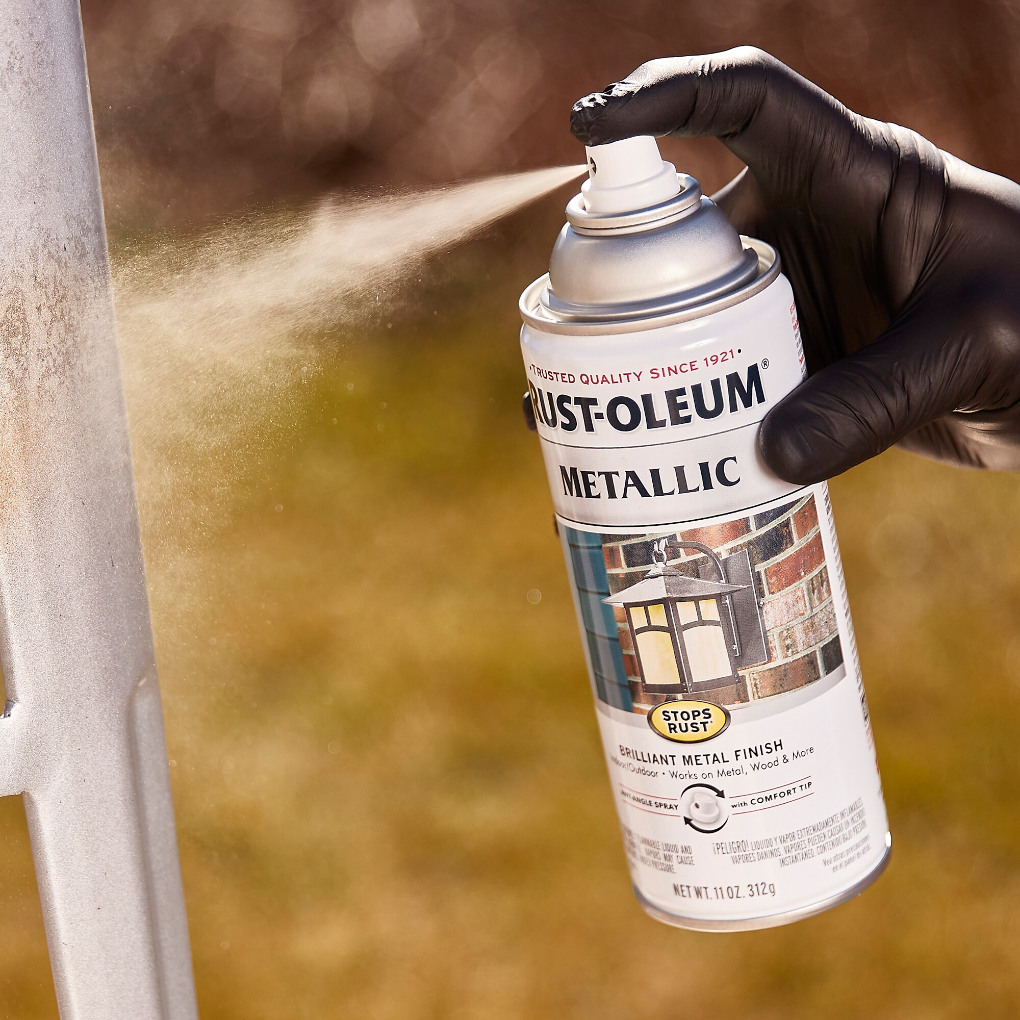Rust-Oleum Stops Rust Metallic Gloss Warm Gold Metallic Spray paint ( NET WT. 11.0-oz )