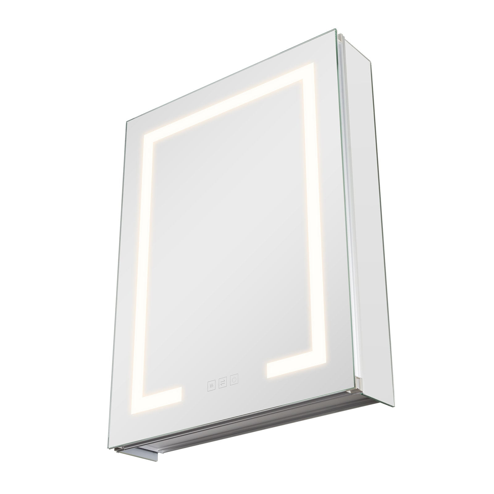 VEVOR LEDJXJJ2026IOHNTO1V1 Lighted Mirror Medicine Cabinet 20-in x 26-in x 4.9-in Silver Soft Close Bathroom Wall Cabinet