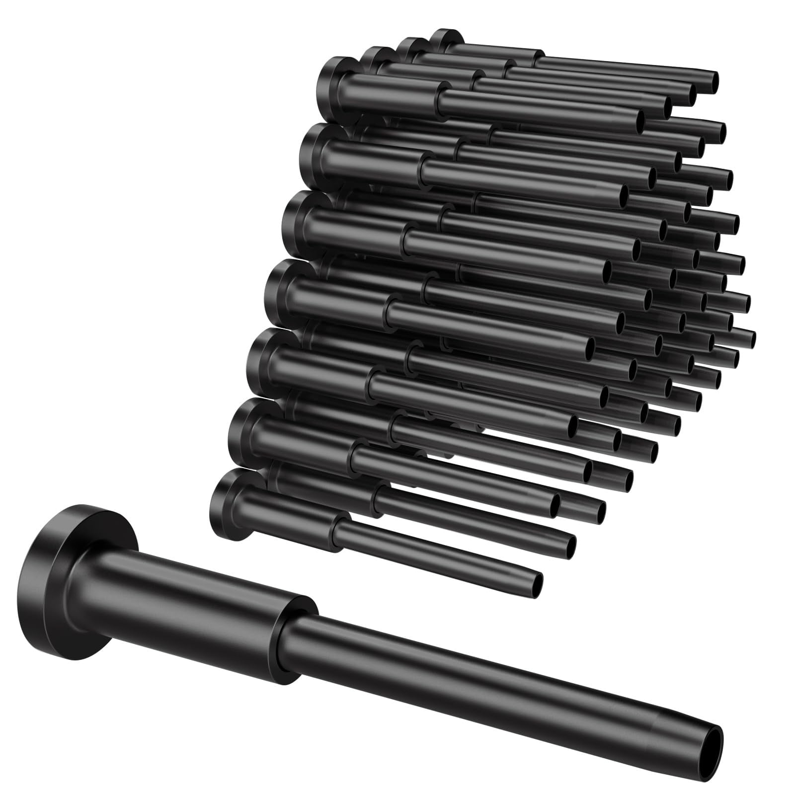 ITOPFOX  50 Pack 1/8 Inch Black Stainless Steel Invisible Receiver and Swage Stud End Cable Railing Tensioner for 2x2 Wood or Metal Posts