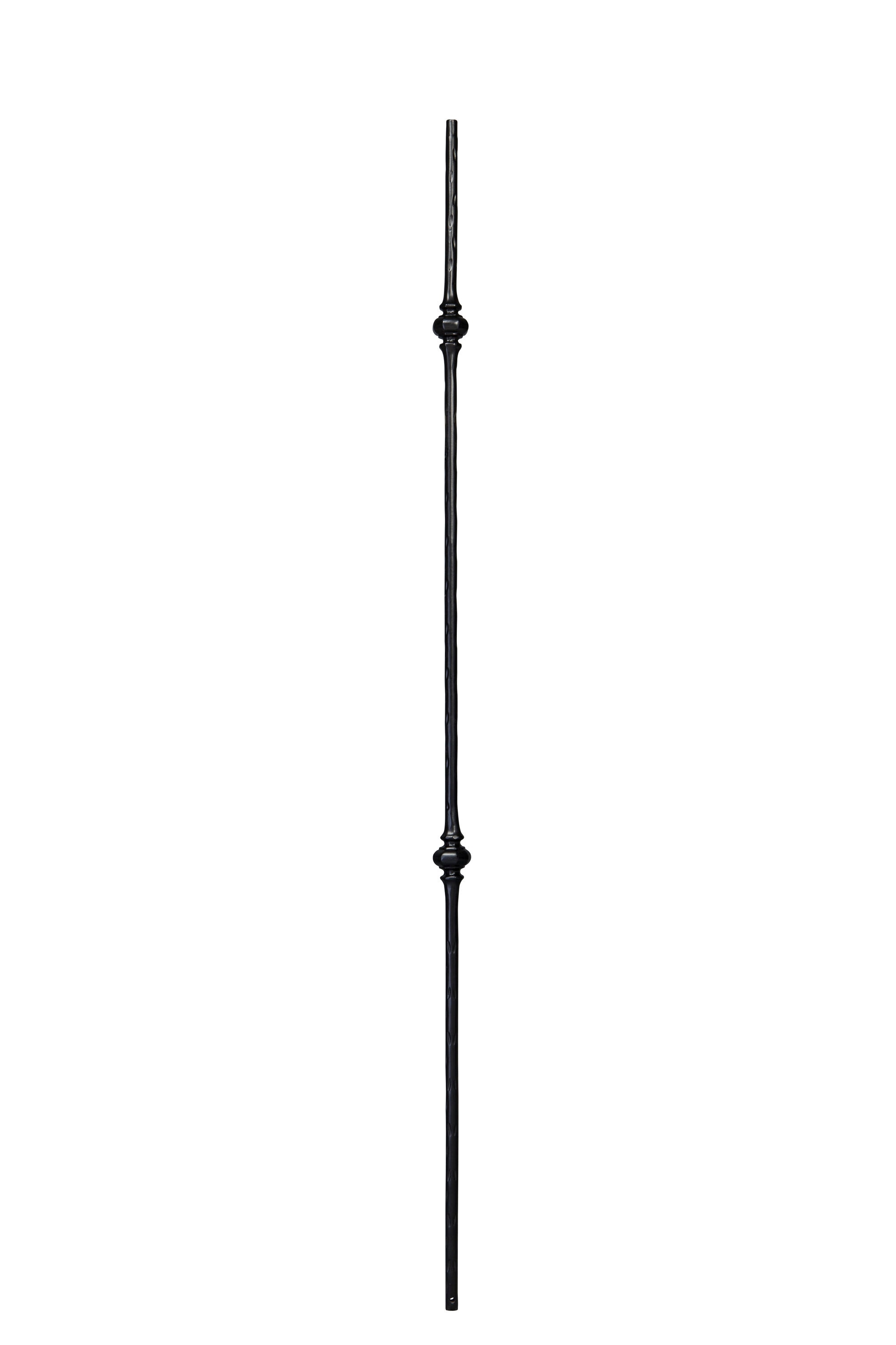 Crown Heritage 4581072FB44 44-in x 1.3438-in Satin Black Wrought Iron Pin Top Single Knuckle Stair Baluster
