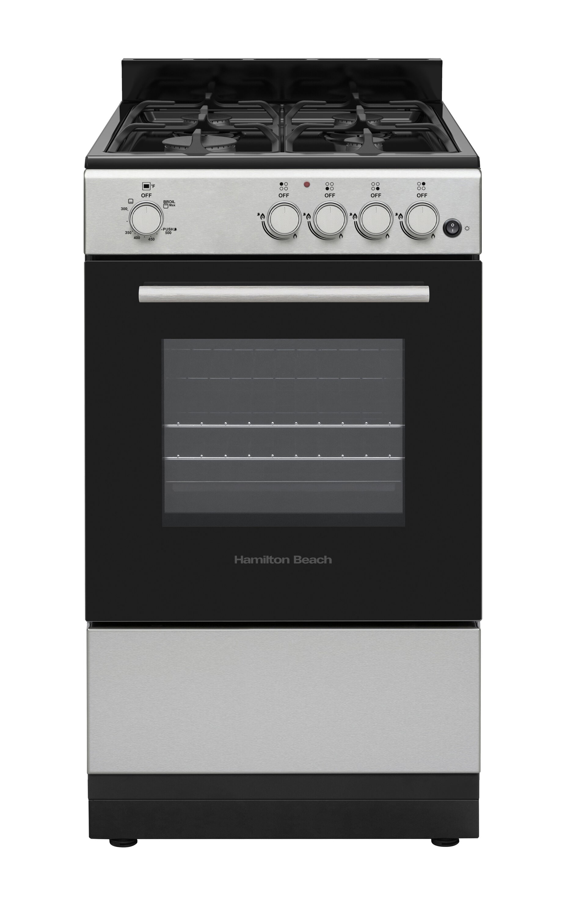Hamilton Beach HBRG210-T 20-in 4 burners 1.9-cu ft Freestanding Natural Gas Range ( Stainless Steel )