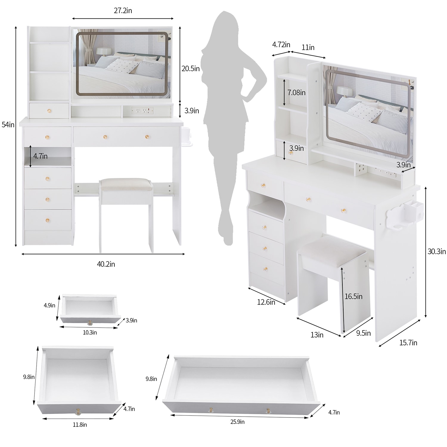 GZMR GZ-CE30830 Bedroom-Vanities - View #11