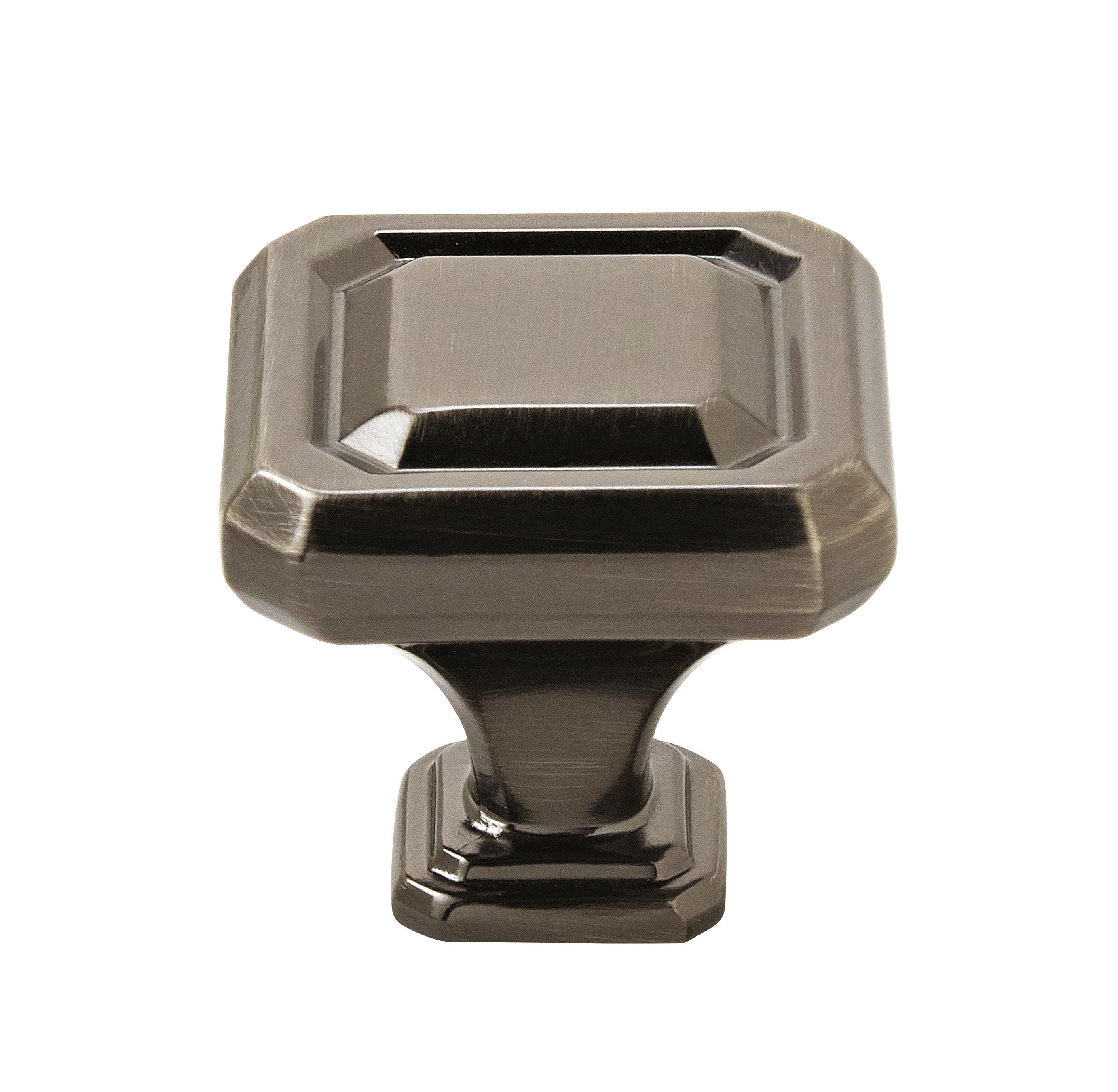 Amerock BP36546GM Wells 1-1/4-in Gunmetal Square Transitional Cabinet Knob