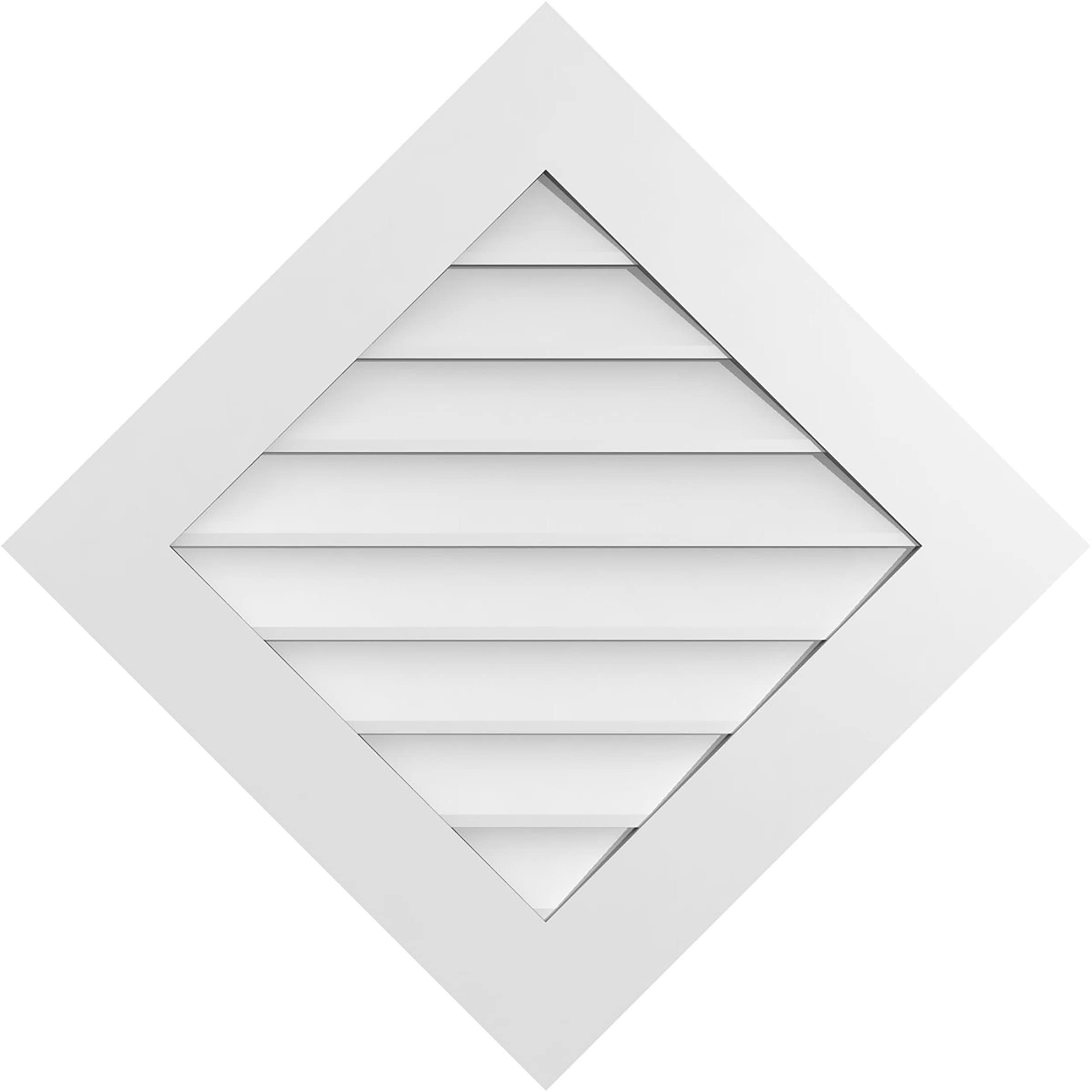 Ekena Millwork GVPDI32X3201SF 32-Inches x 32-Inches Off-white Diamond PVC Gable Louver Vent