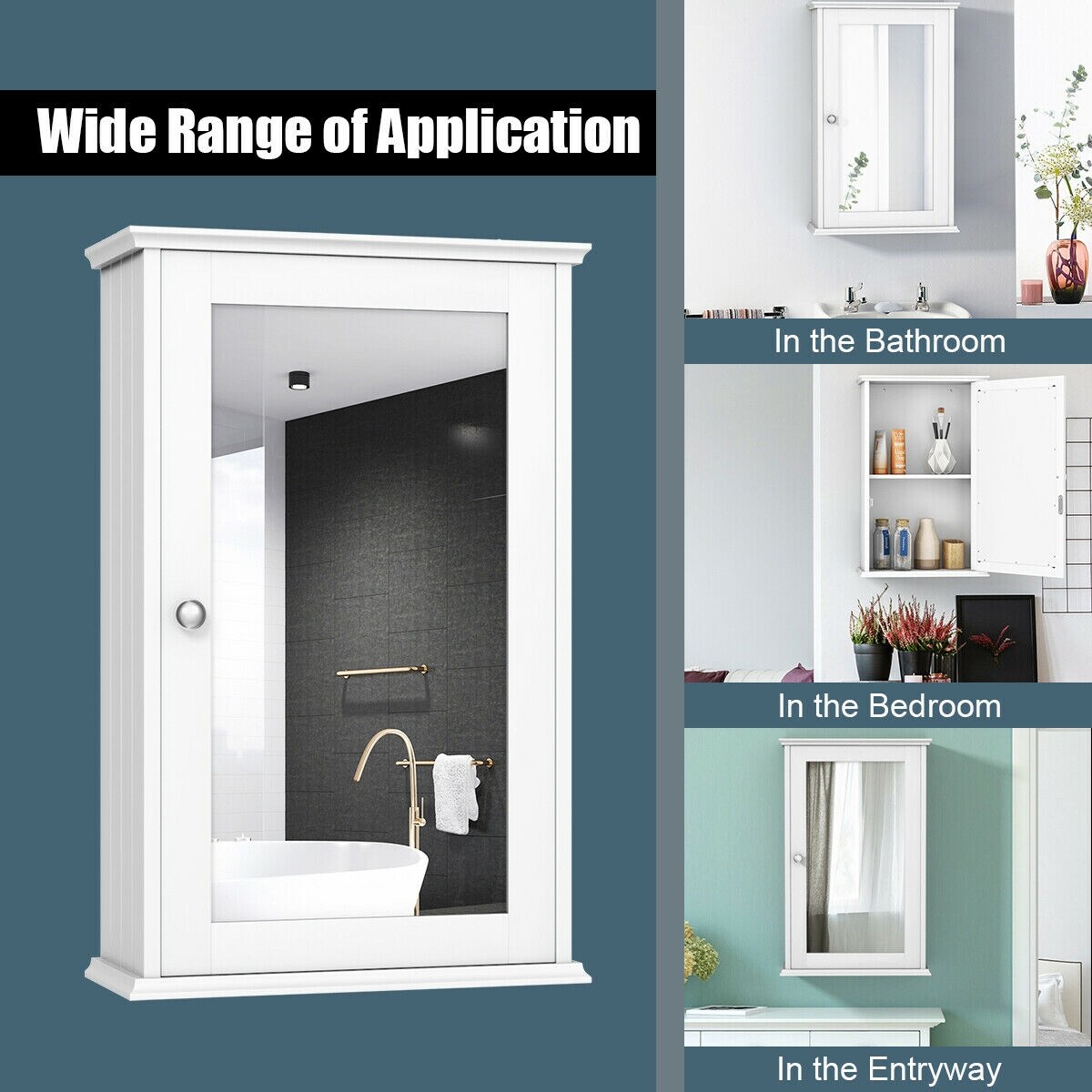 Forclover HYFC-BA846WH Bathroom-Wall-Cabinets - View #6