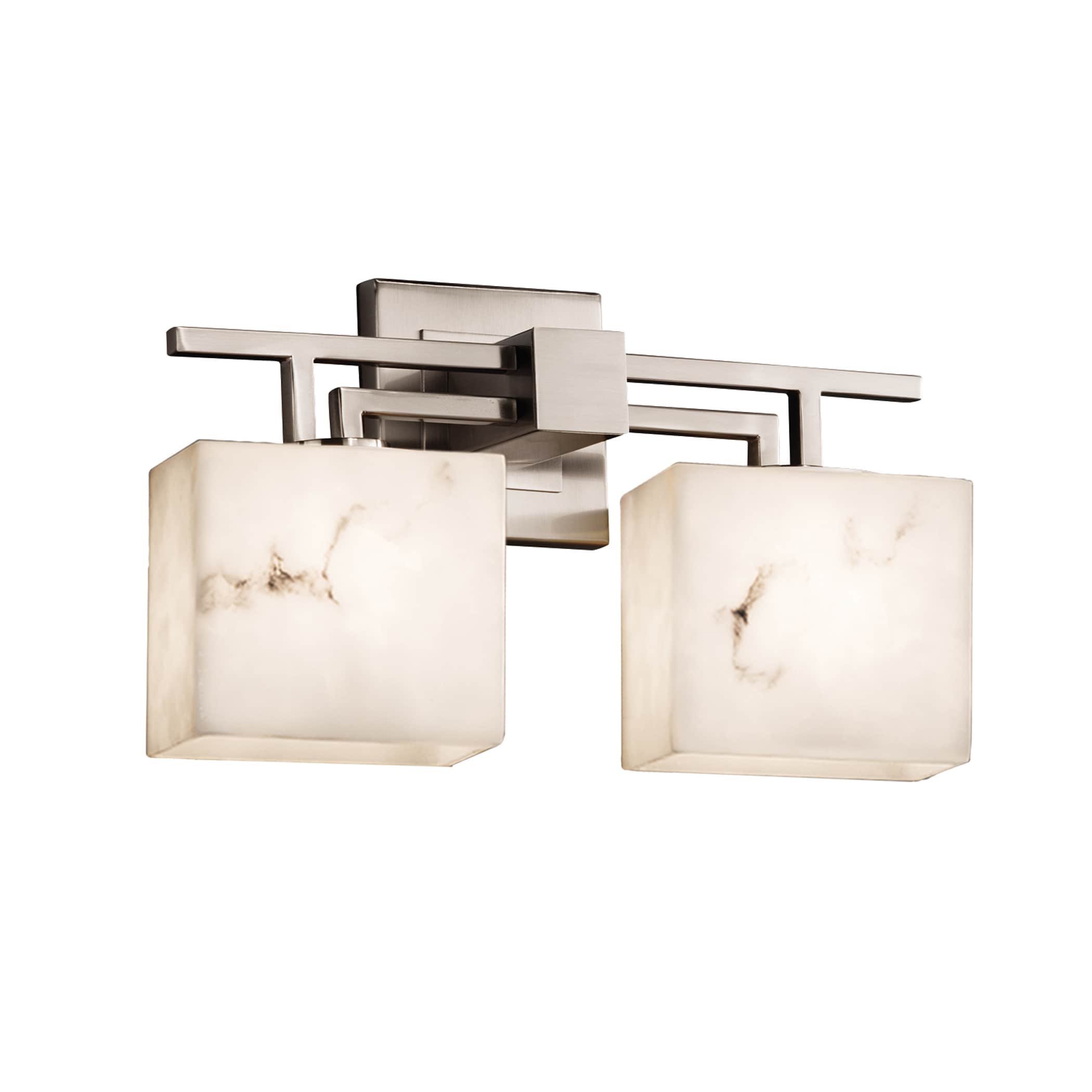 Justice Design Group FAL-8702-55-NC-LED2 LumenAria 16-in 2-Light Brushed Nickel LED Transitional Vanity Light