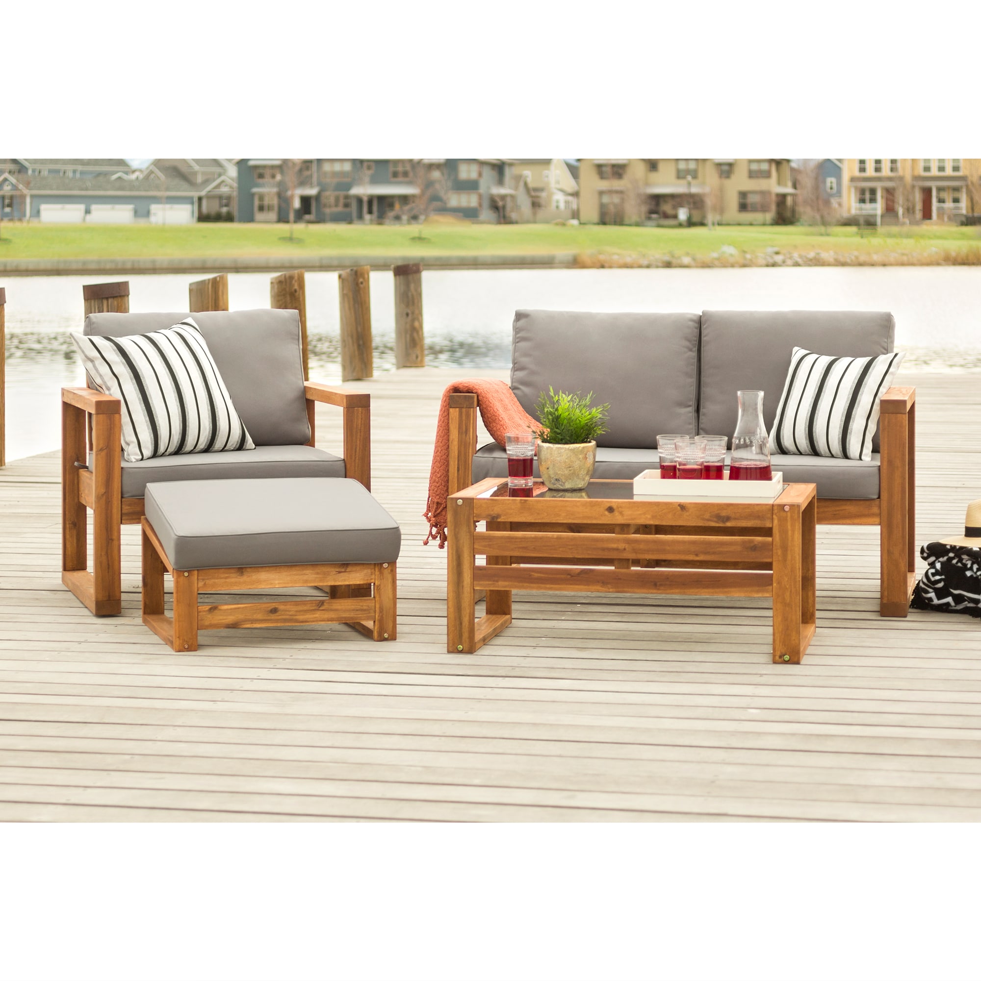 Walker Edison LWWHUD4CG Patio-Conversation-Sets - View #2