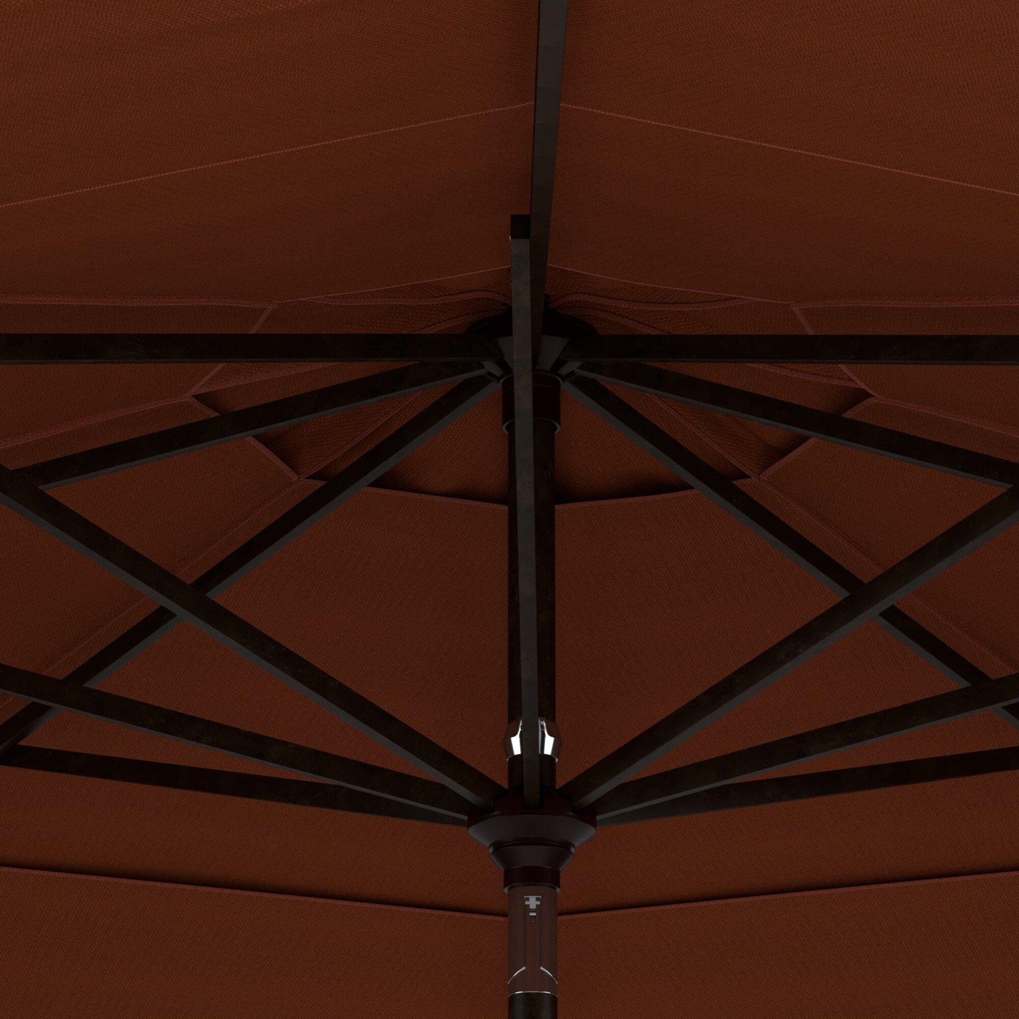 11 ft. Terracotta Aluminum Market Patio Umbrella with Crank Lift