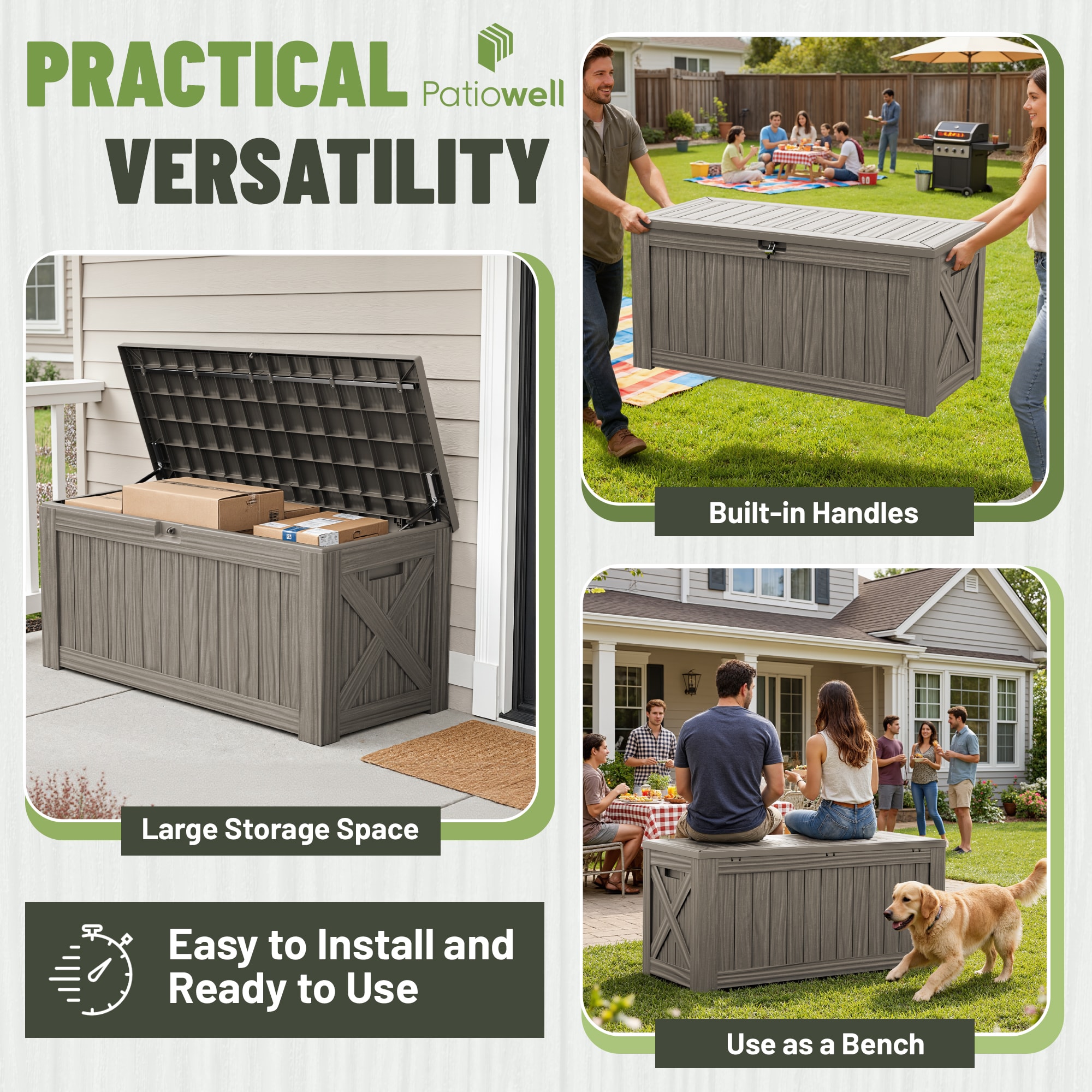 Patiowell WES-PSB24-0432A-WCF Deck-Boxes - View #2