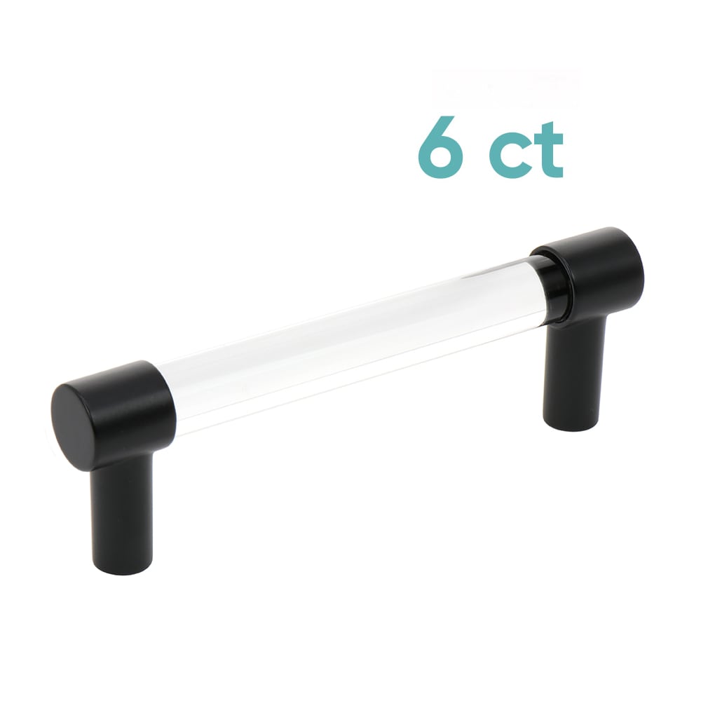 Origin 21 CAB-096-443-MB-6P Sasha 3-3/4-in , 96mm Center to Center Matte Black Cylindrical Bar 6 -Pack