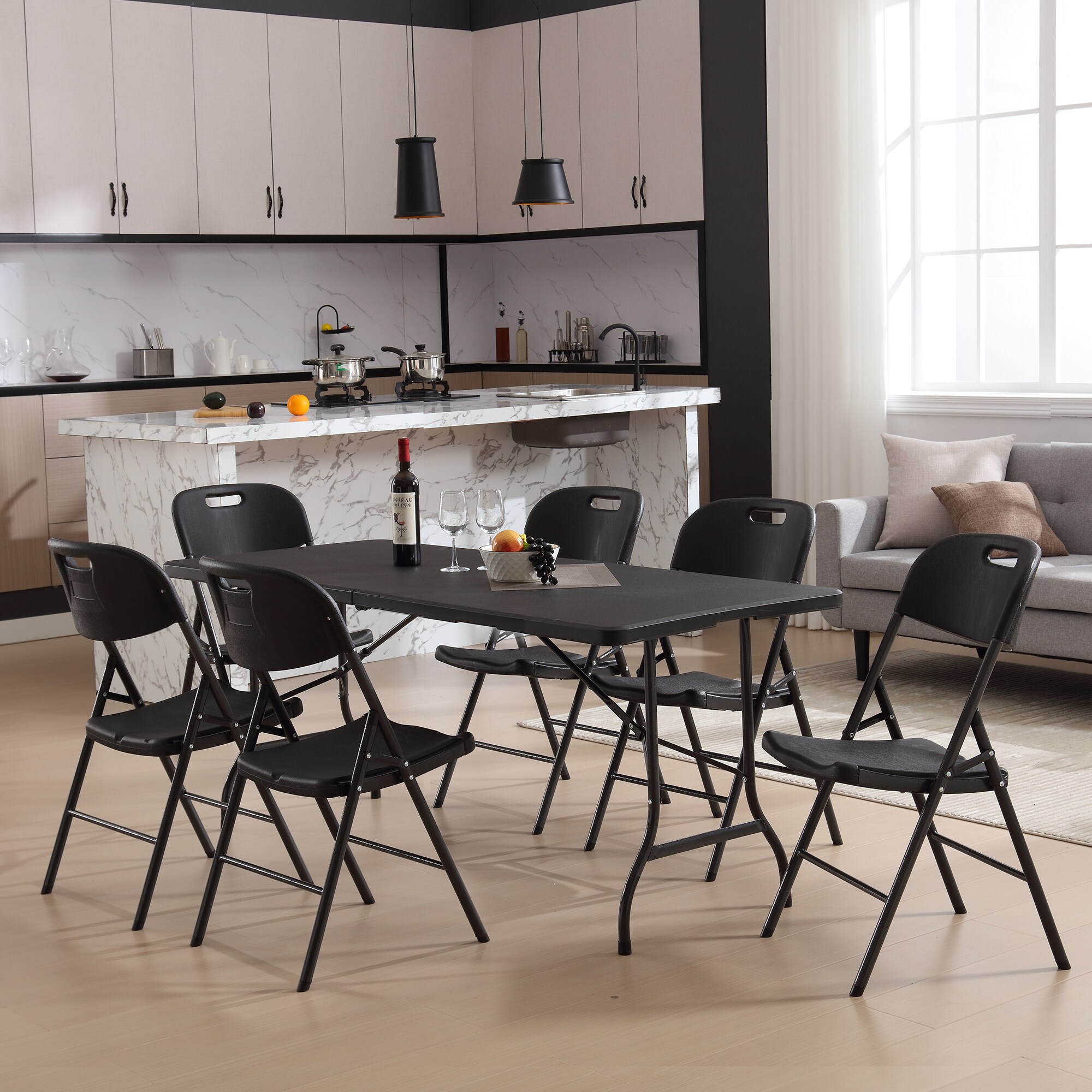 Vecelo LOE-FT05-BLK-180 Folding-Tables - View #13