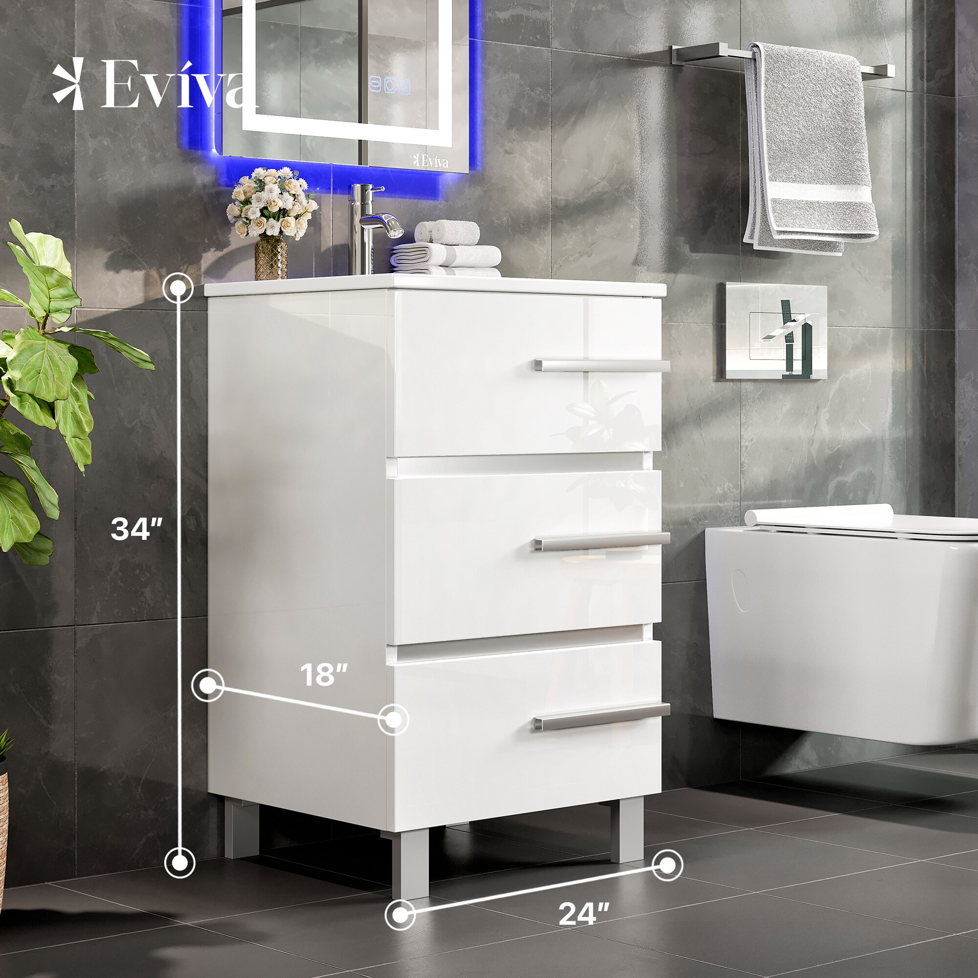 Eviva EVVN580-24WH Bath-Vanity-Combo - View #2